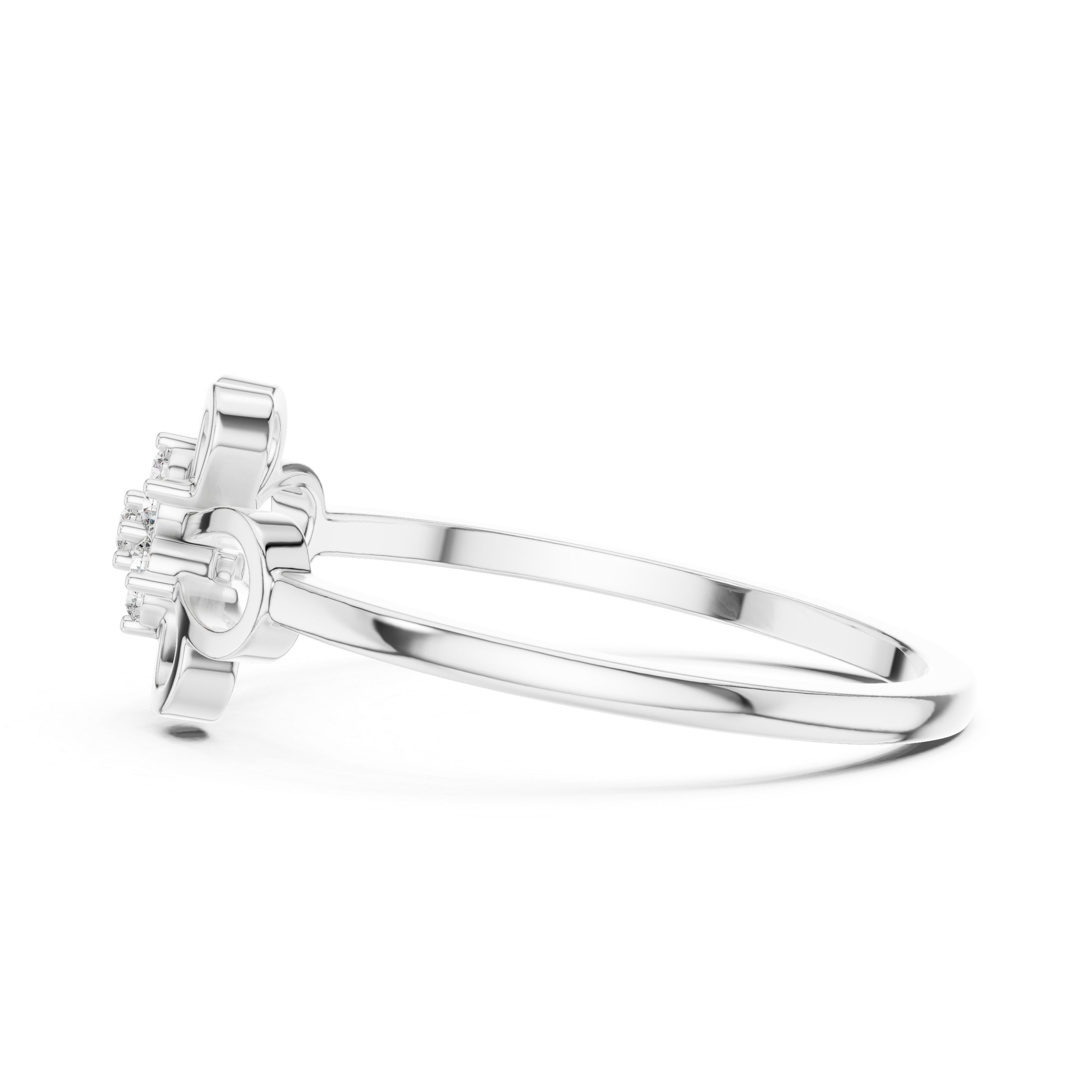 Delicate Openwork Flower Diamond Ring – Minimalist Floral Cluster Ring