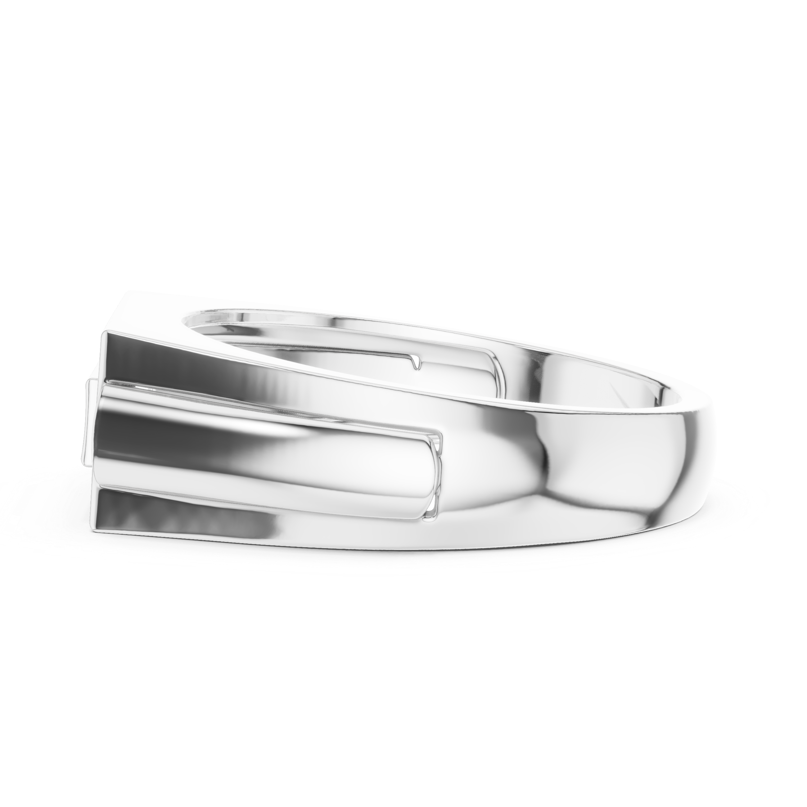 Diamond Rectangle Signet Ring – Modern Pavé Frame Men's Ring