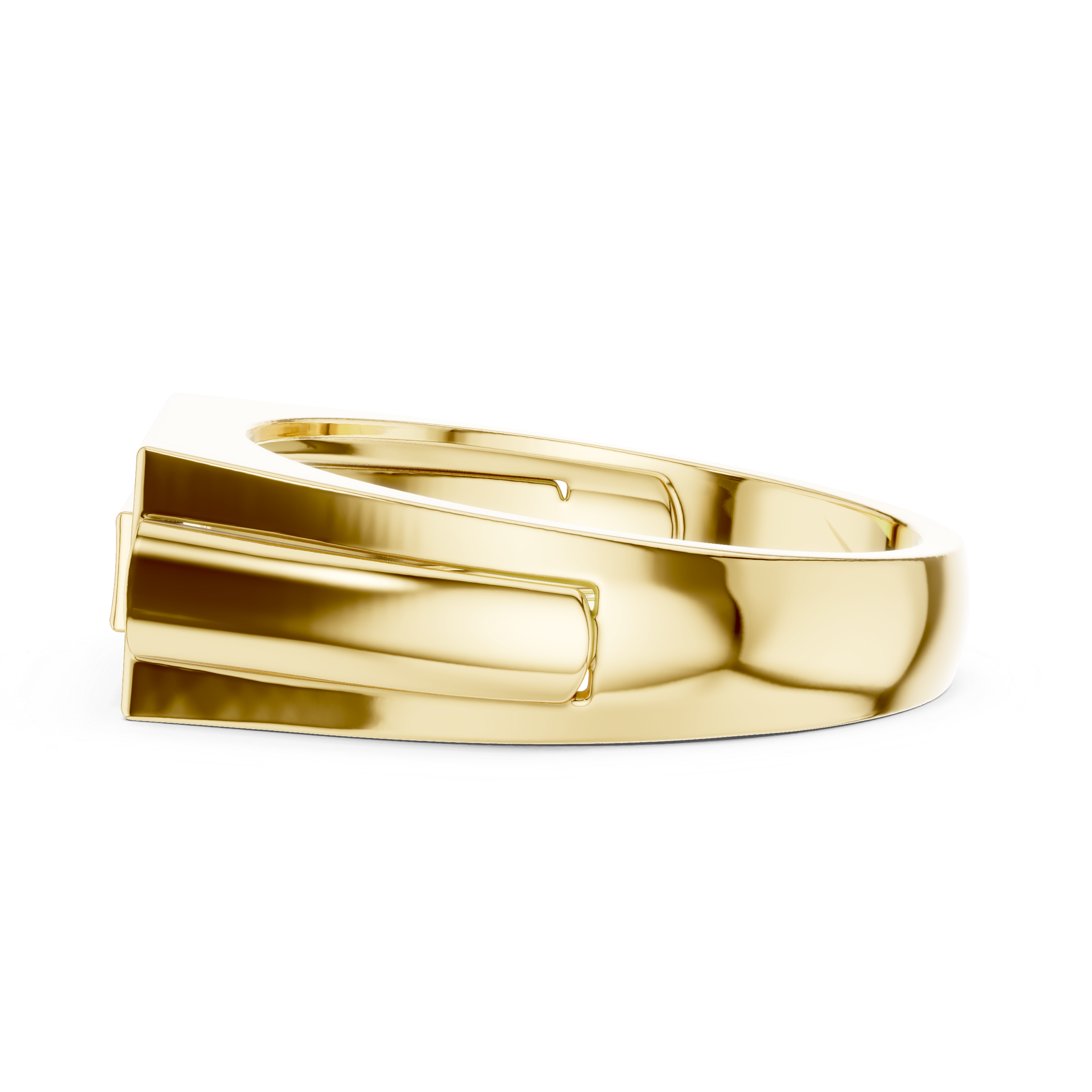 Diamond Rectangle Signet Ring – Modern Pavé Frame Men's Ring