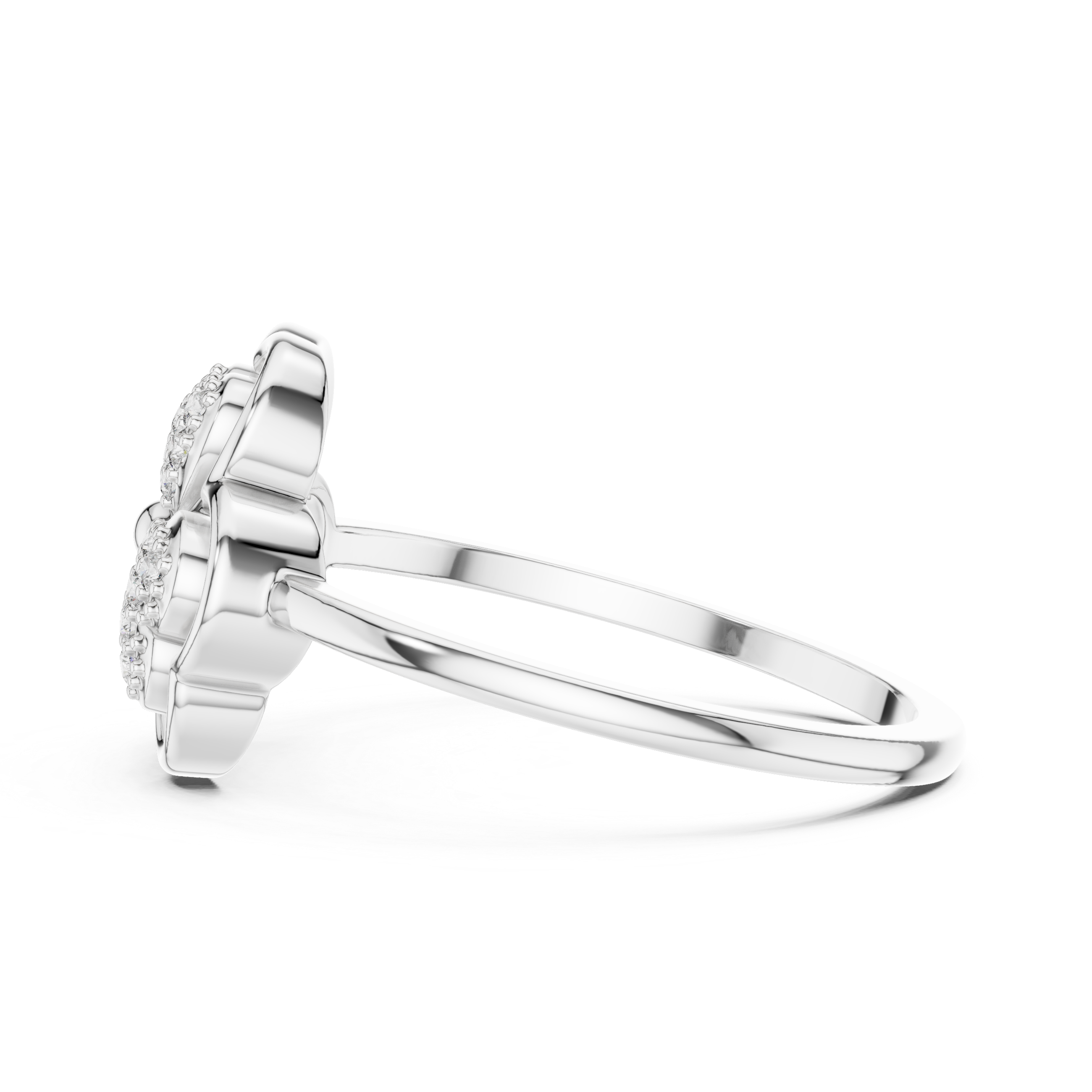 Diamond Four-Leaf Clover Ring – Lucky Floral Pavé Design