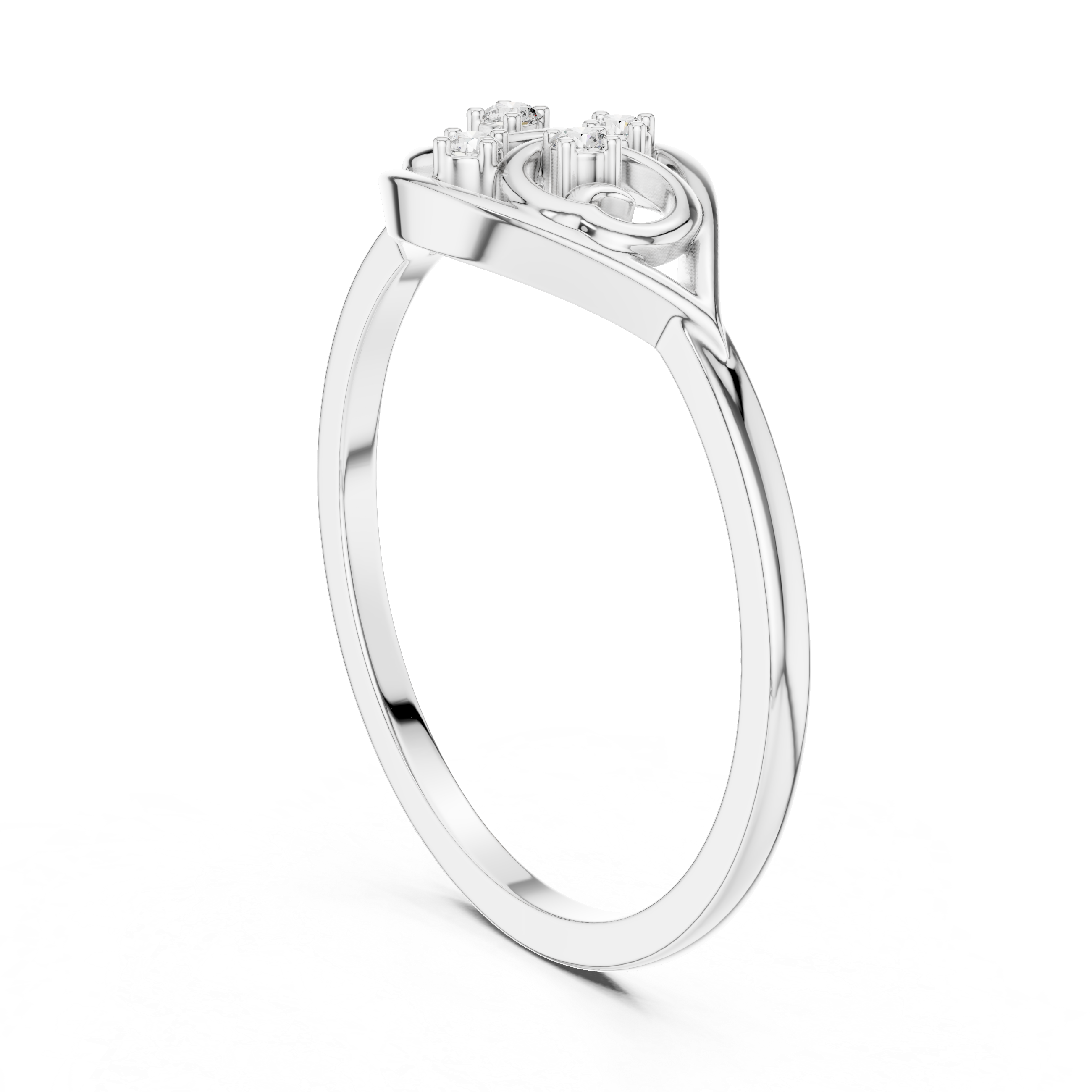 Vintage Scrollwork Diamond Ring with Open Filigree Design