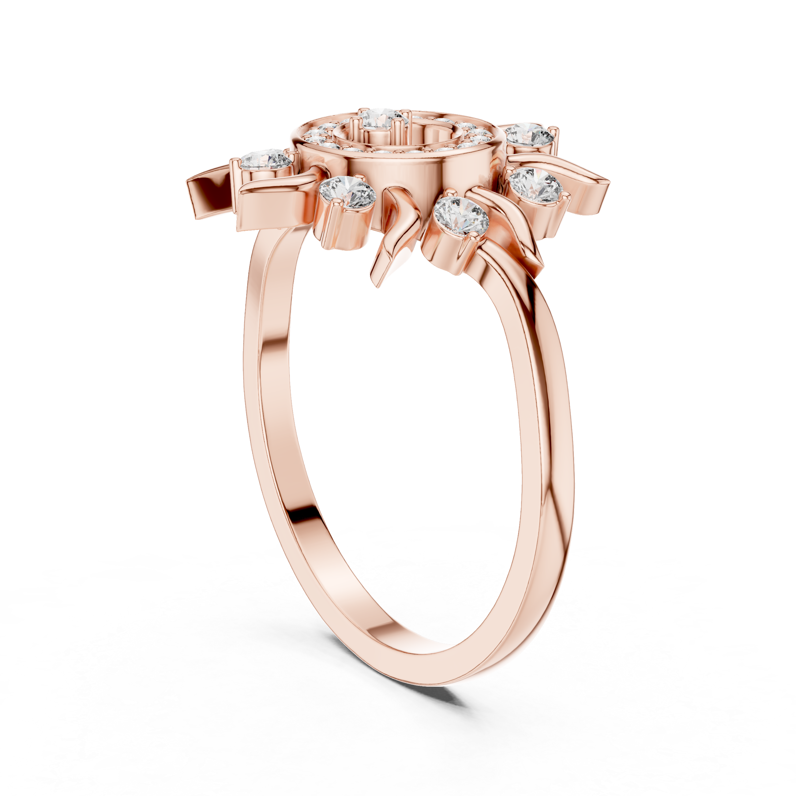 Radiant Sun Halo Diamond Ring