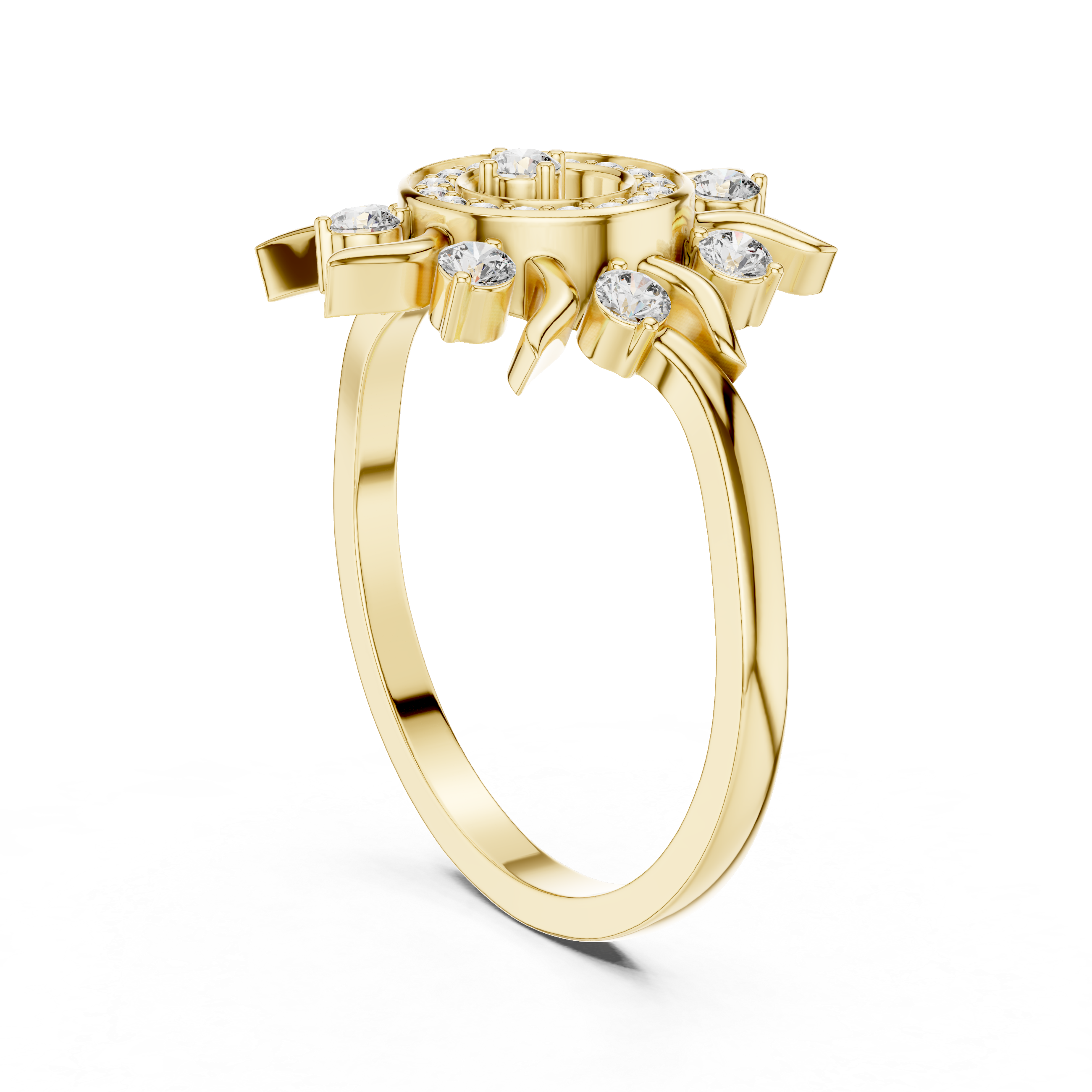 Radiant Sun Halo Diamond Ring