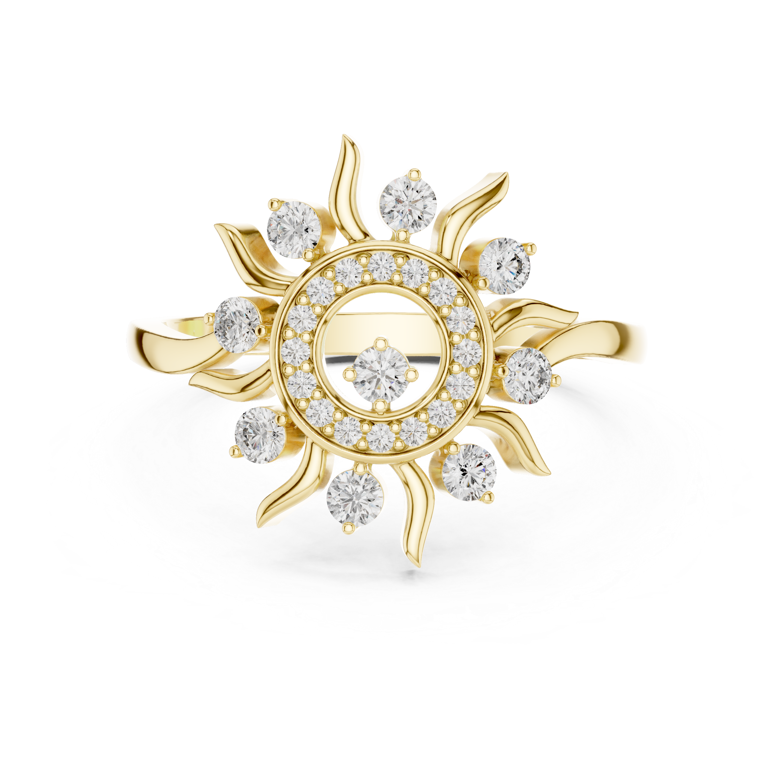 Radiant Sun Halo Diamond Ring