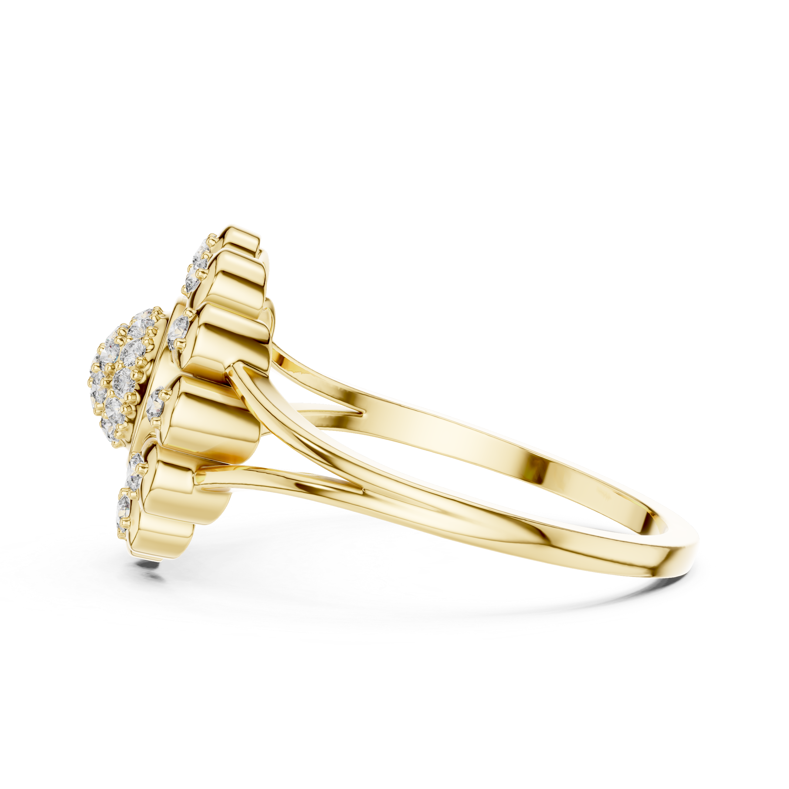 Sunburst Diamond Cluster Ring