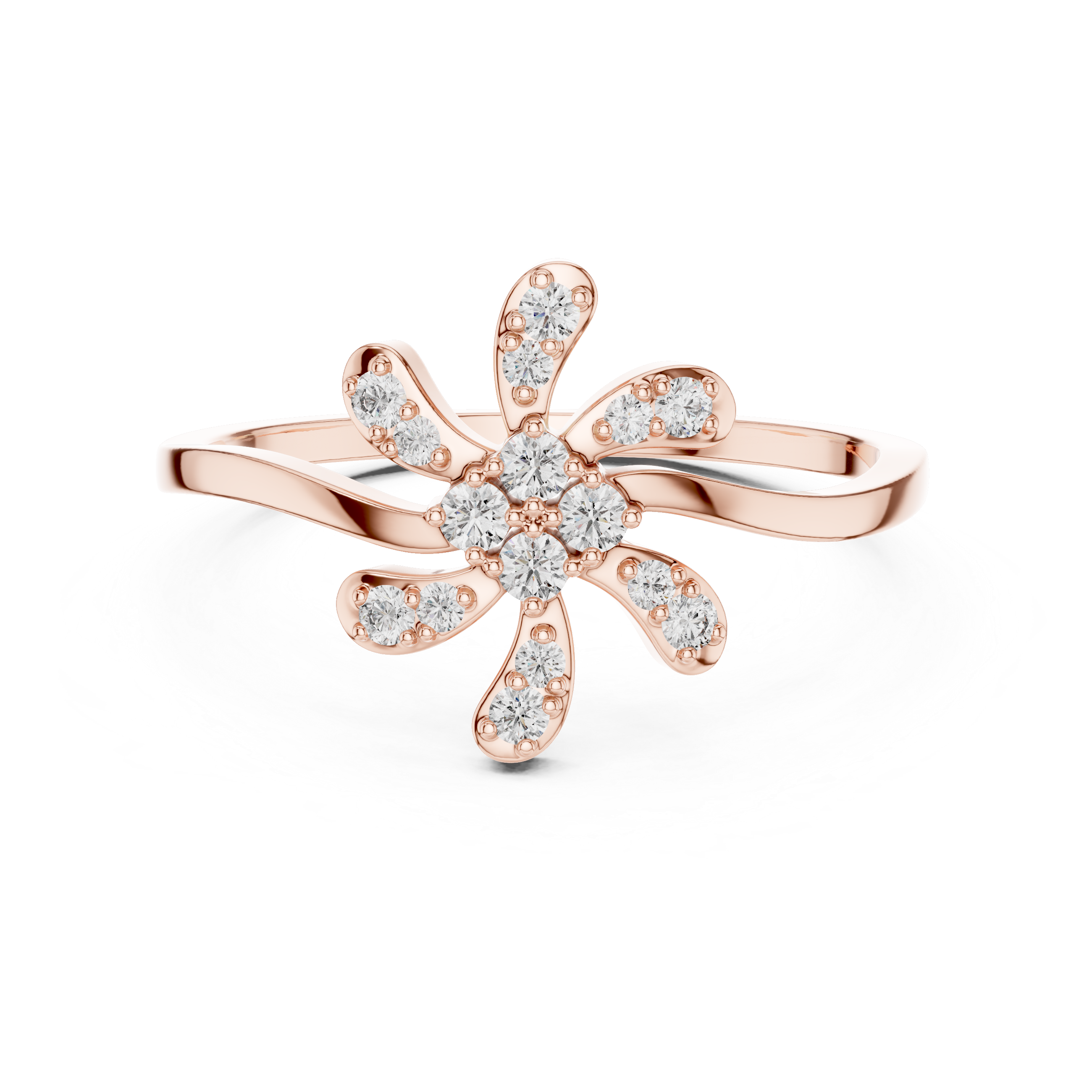 Radiant Floral Diamond Ring