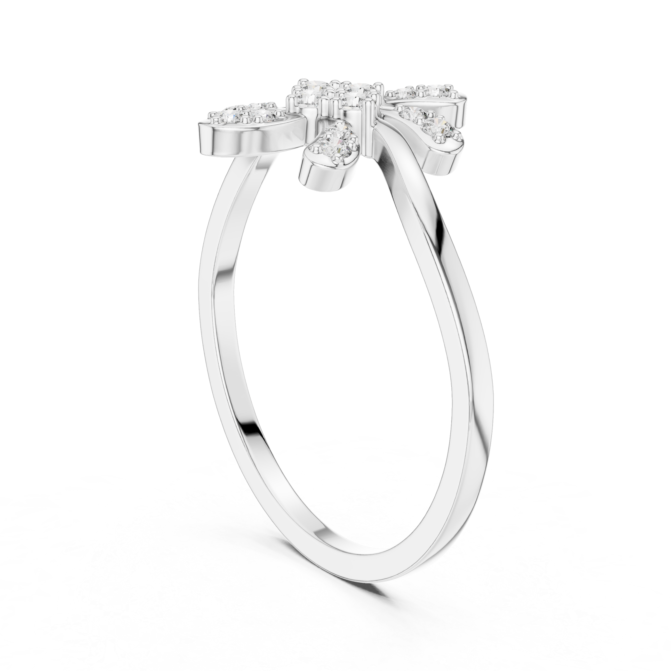 Radiant Floral Diamond Ring