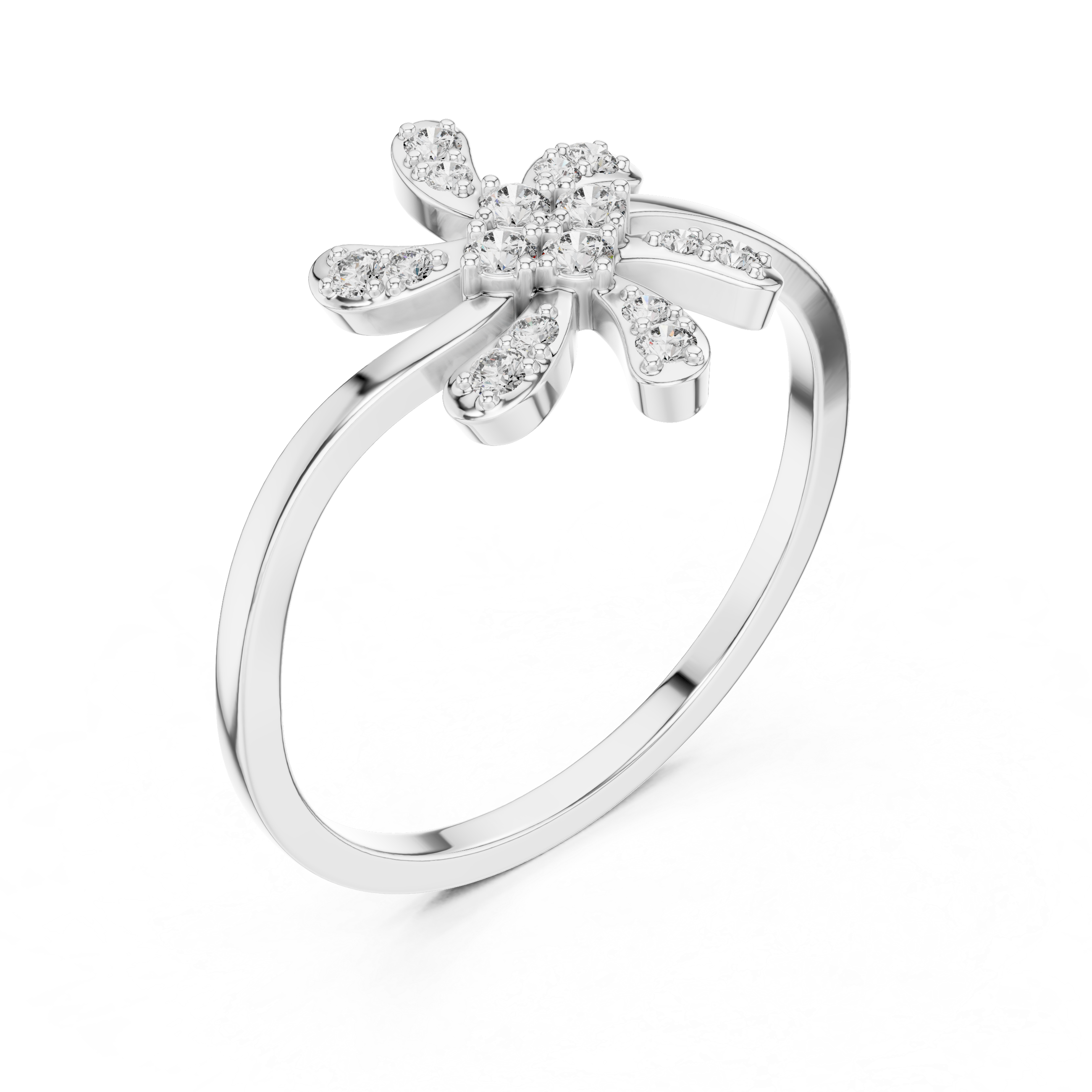 Radiant Floral Diamond Ring