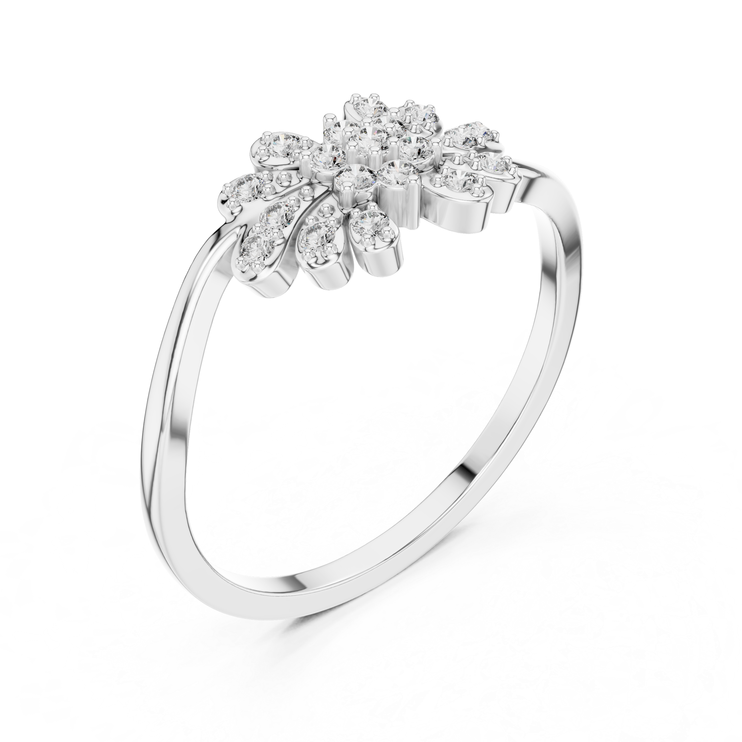 Floral Burst Diamond Ring