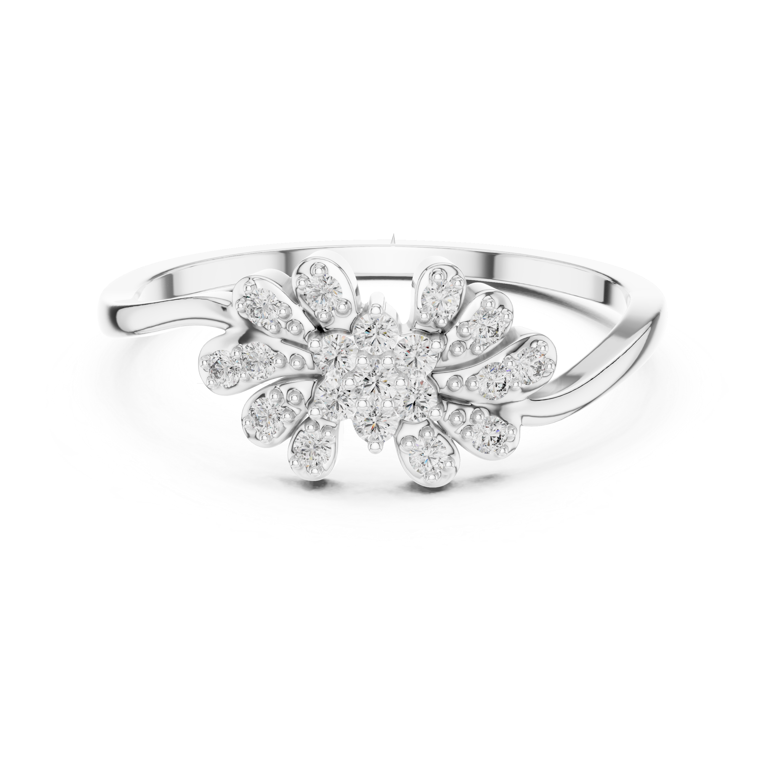 Floral Burst Diamond Ring