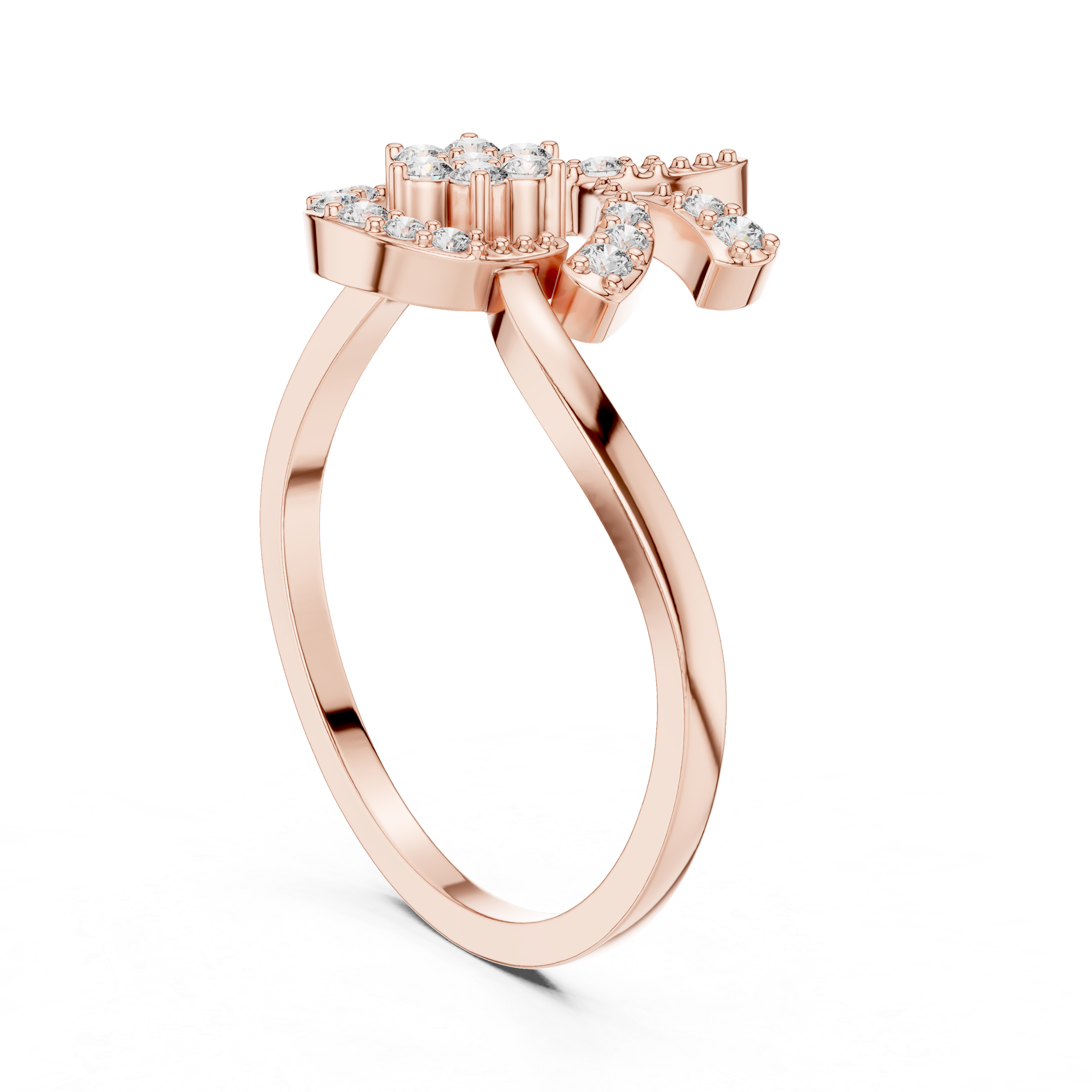 Floral Swirl Diamond Ring