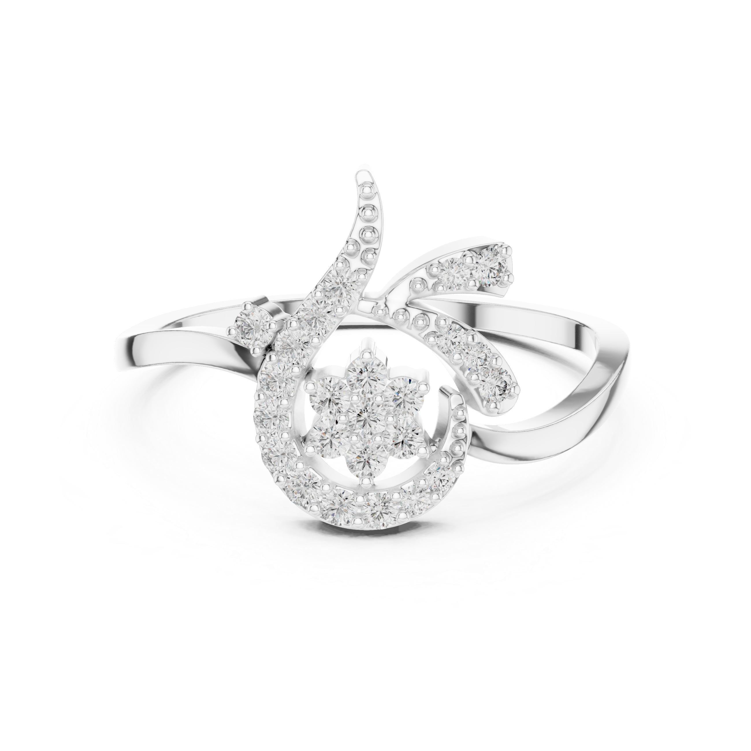 Floral Swirl Diamond Ring