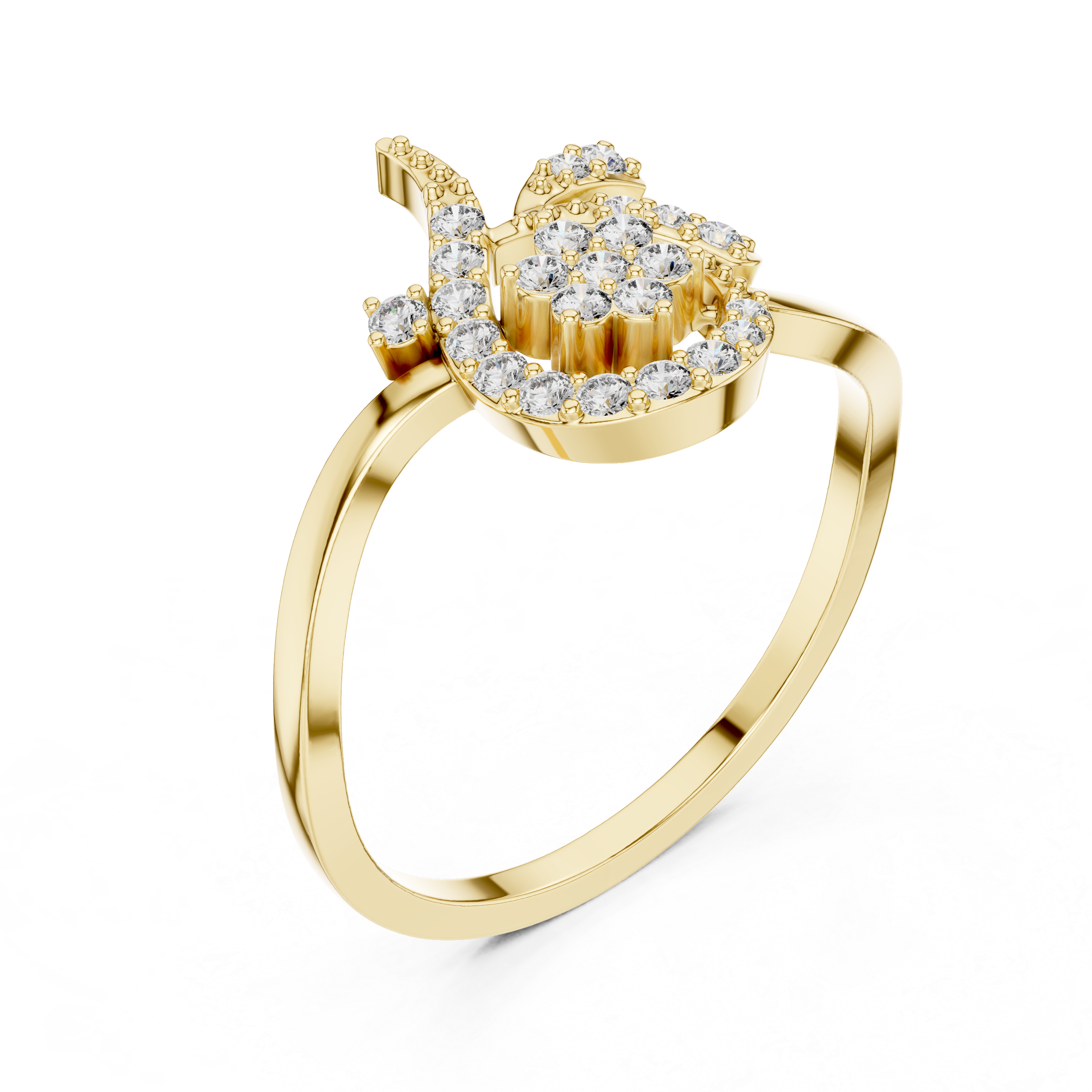 Floral Swirl Diamond Ring