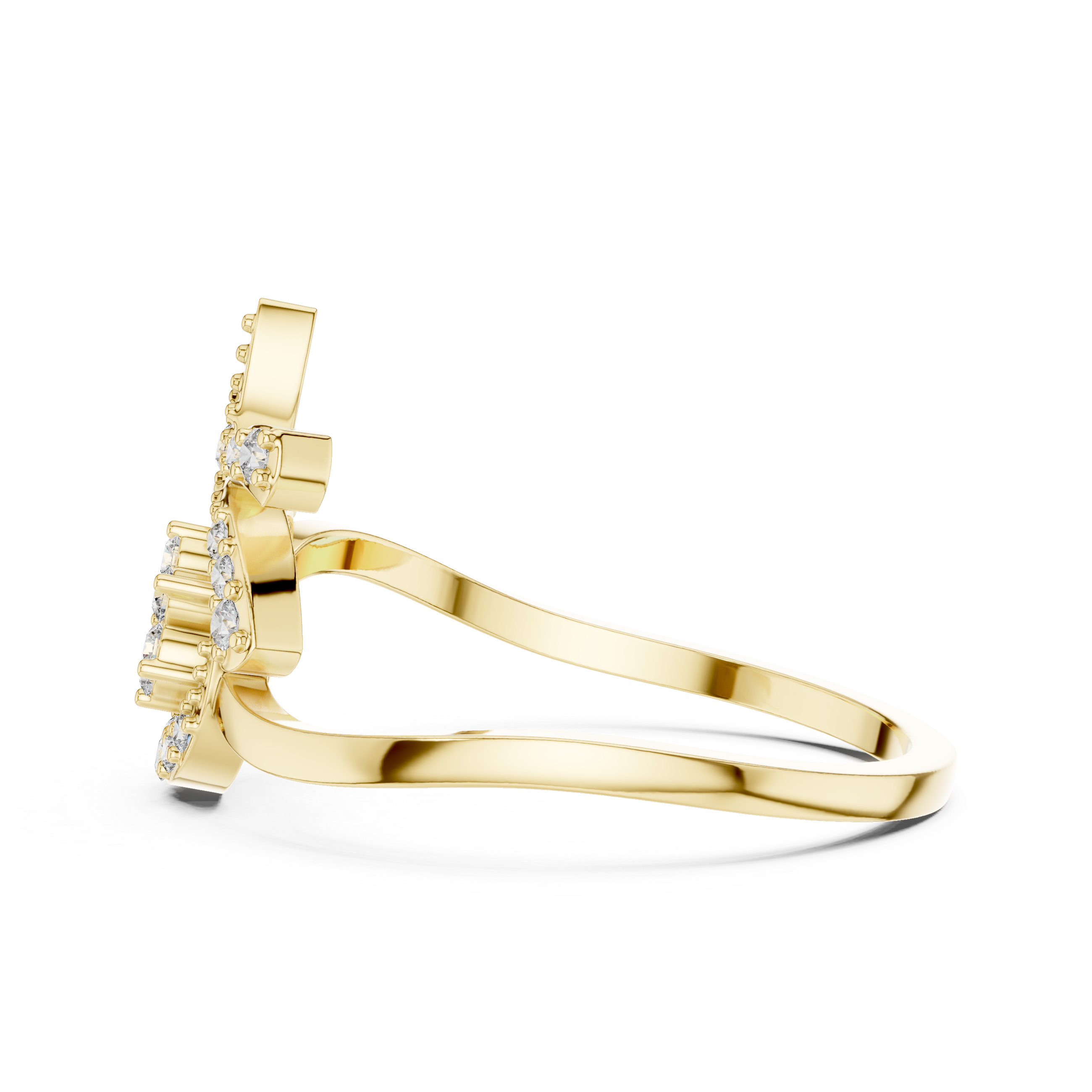 Floral Swirl Diamond Ring