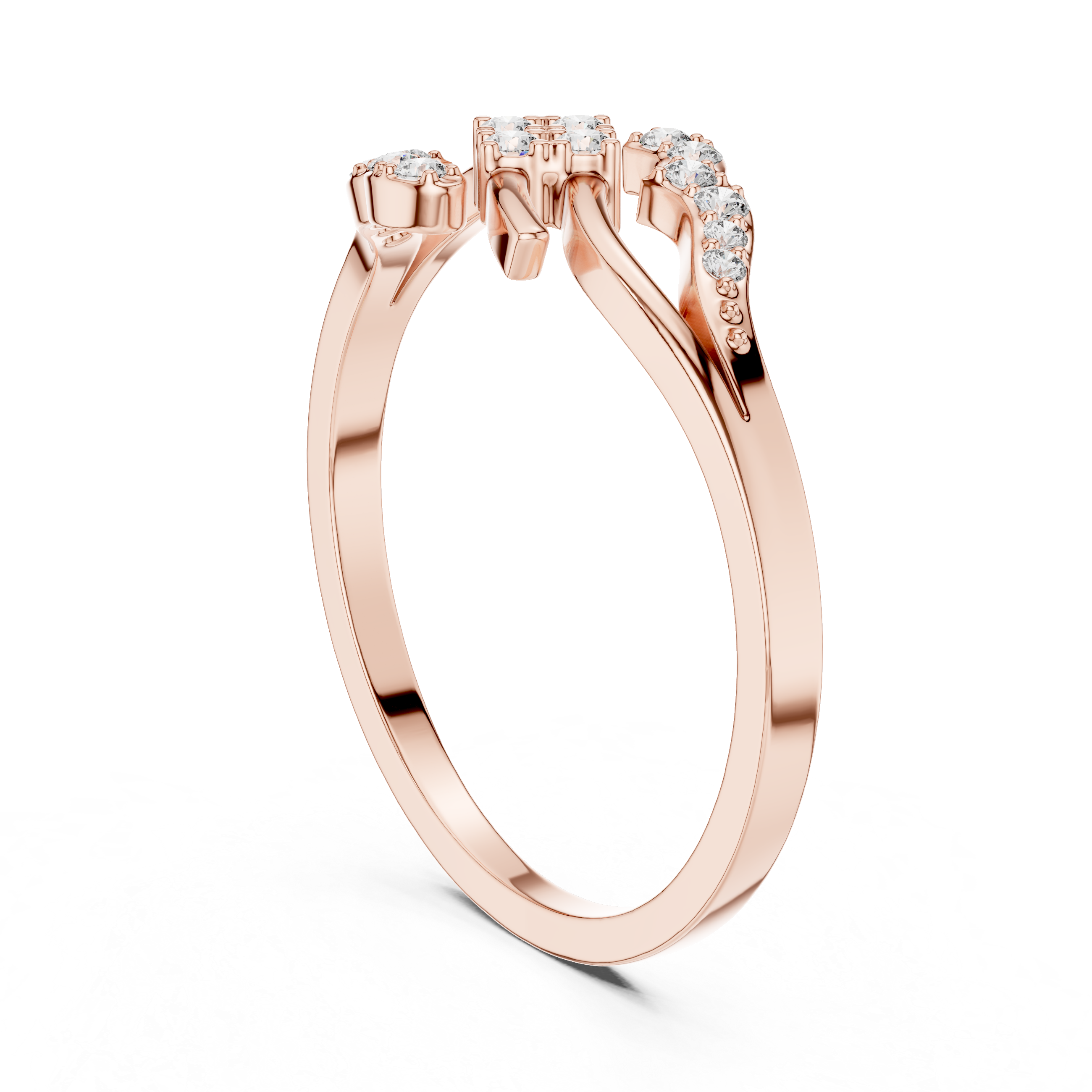 Flowing Wave Diamond Ring