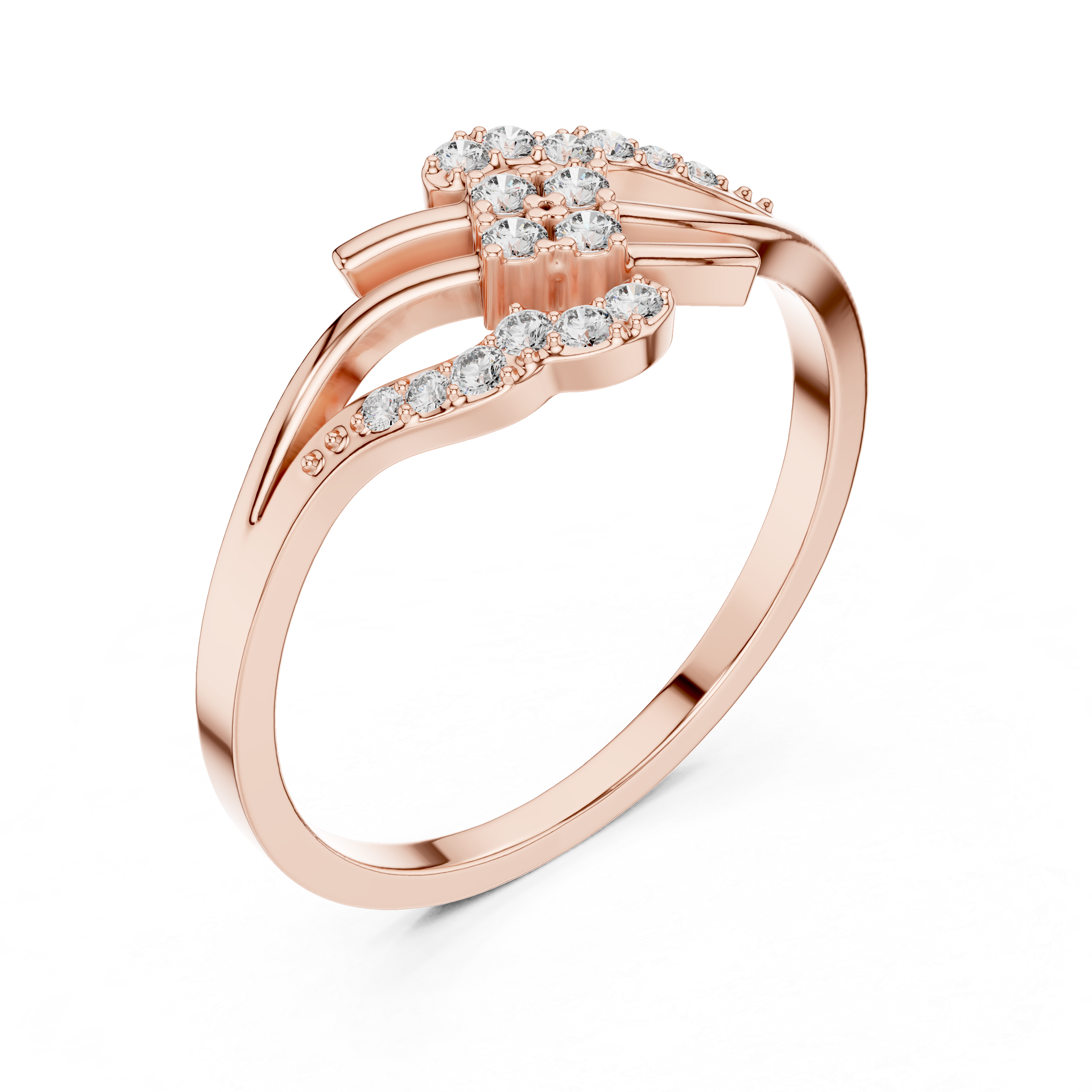 Flowing Wave Diamond Ring