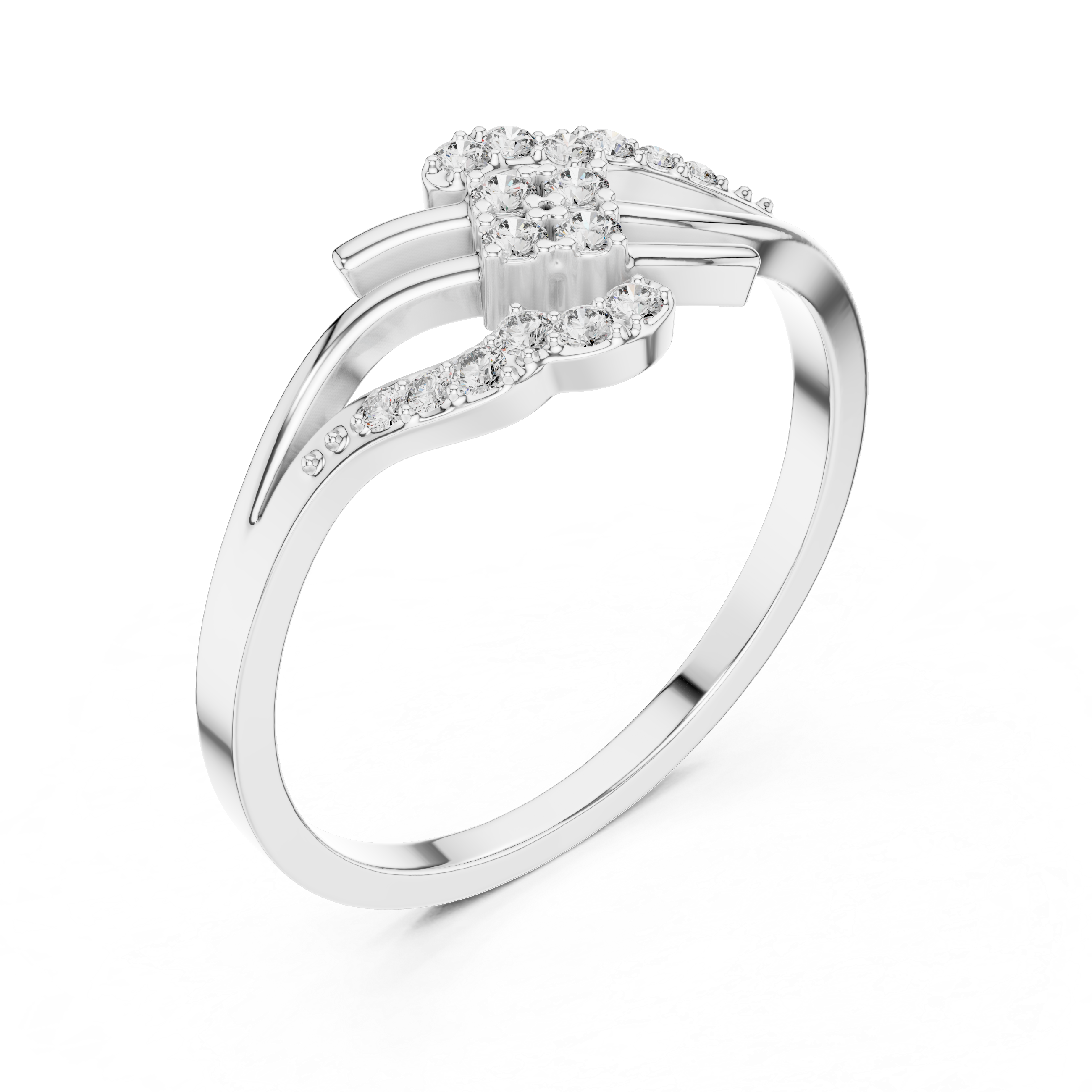 Flowing Wave Diamond Ring