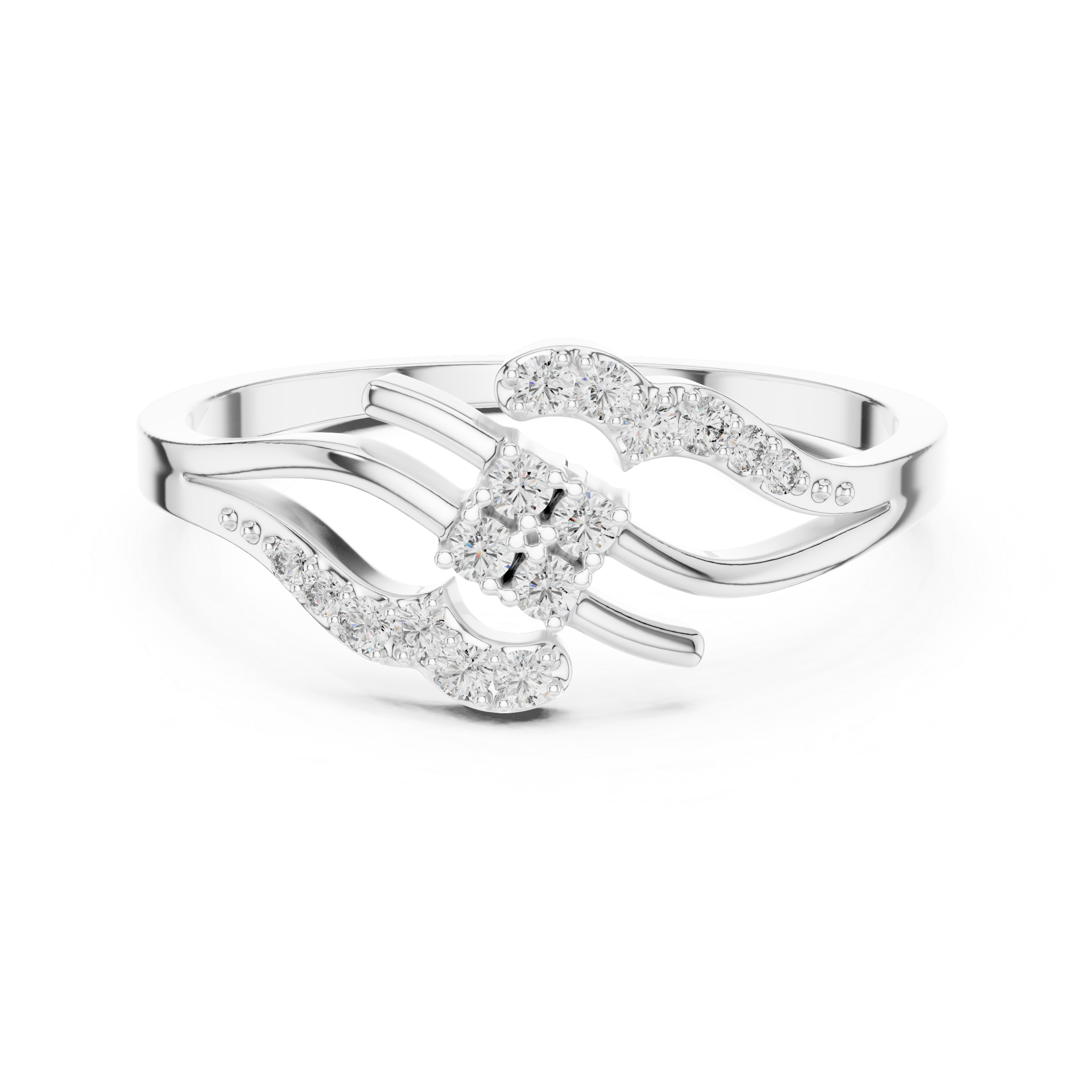 Flowing Wave Diamond Ring