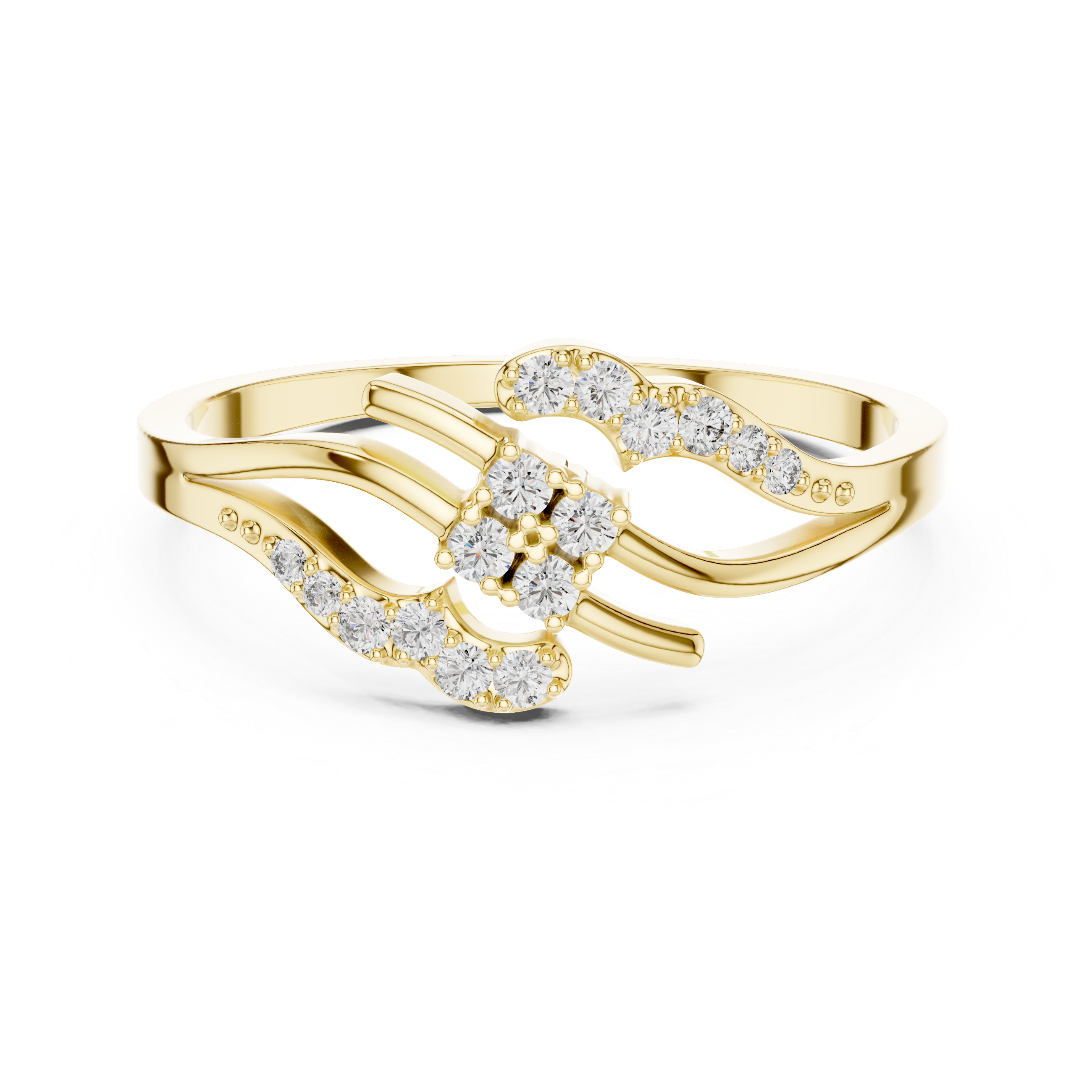 Flowing Wave Diamond Ring