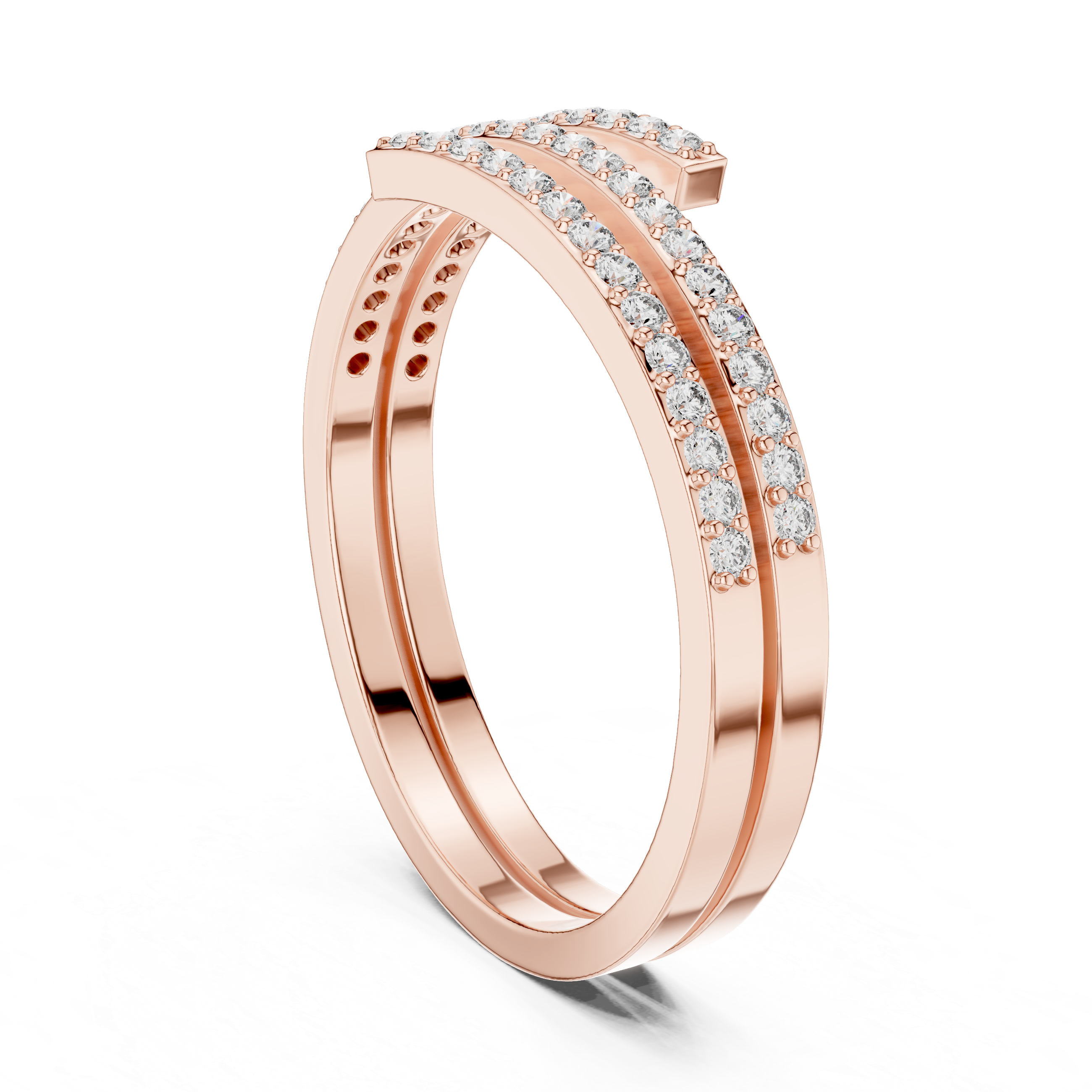 Double Row Wrap Diamond Ring