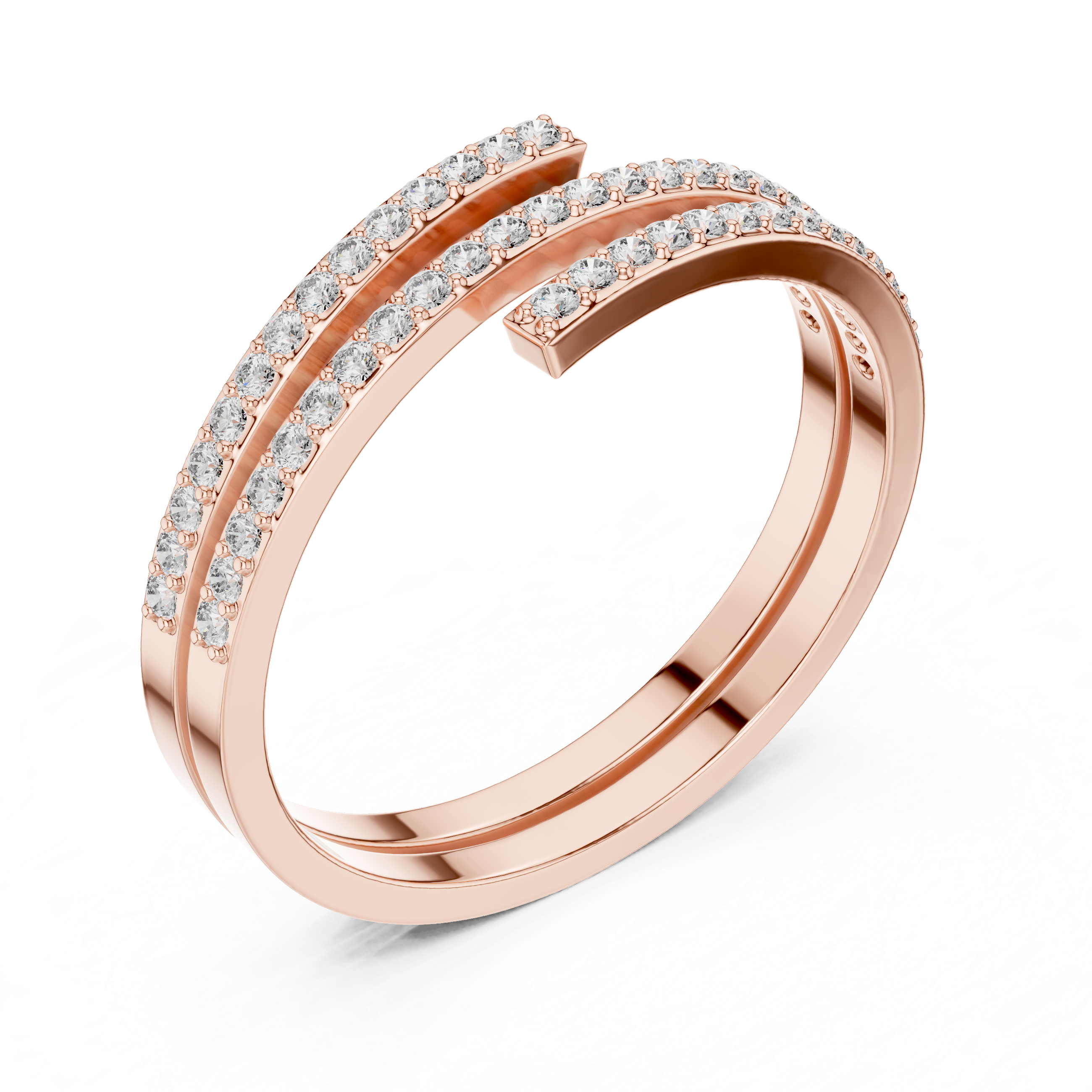 Double Row Wrap Diamond Ring