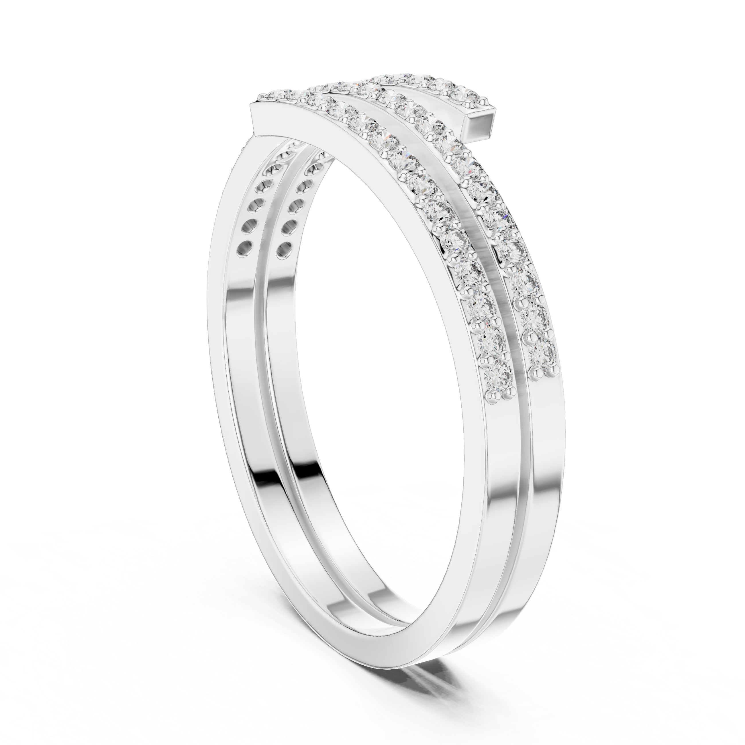 Double Row Wrap Diamond Ring