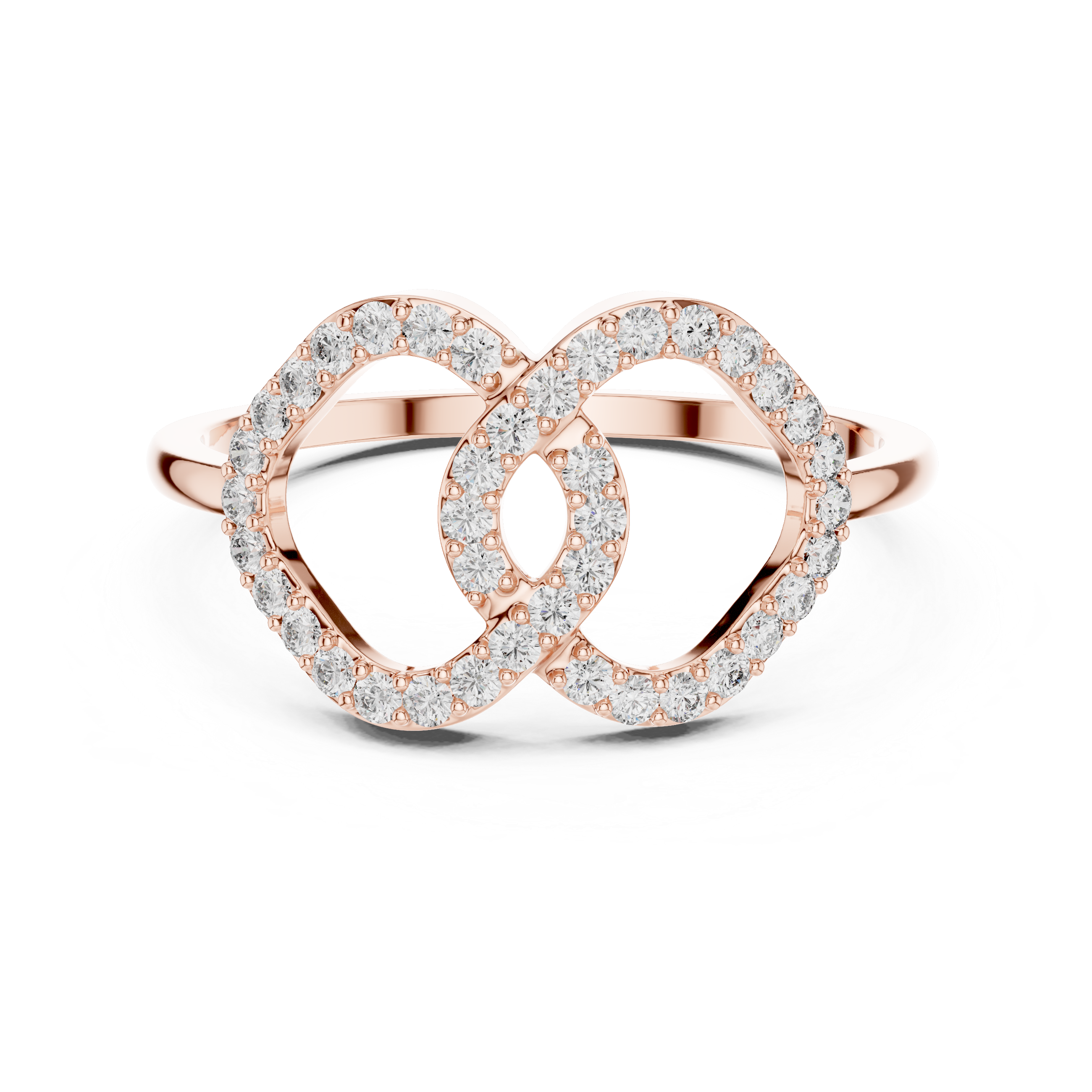 Infinity Loop Diamond Ring – Interlocking Openwork Pavé Diamond Statement Ring