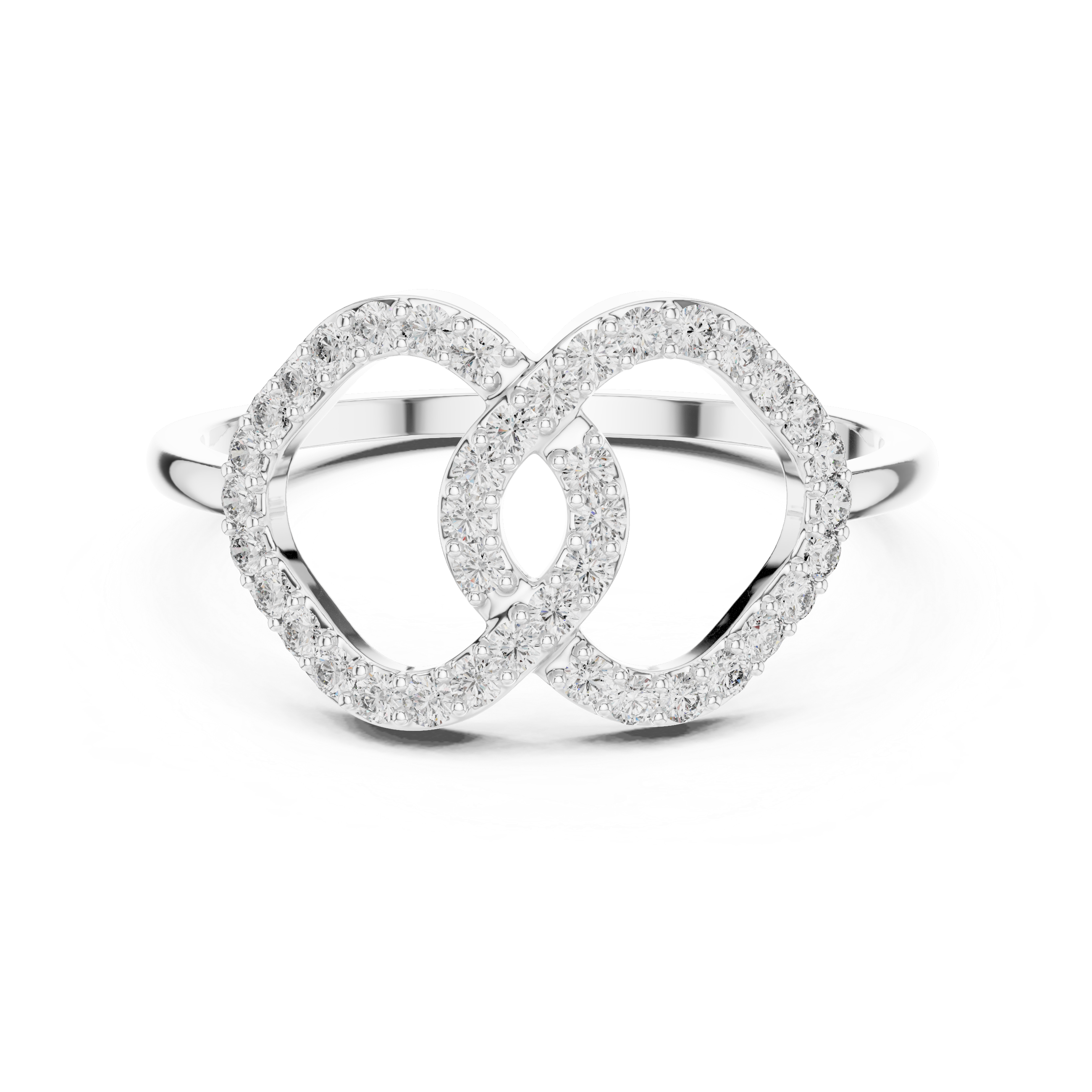 Infinity Loop Diamond Ring – Interlocking Openwork Pavé Diamond Statement Ring