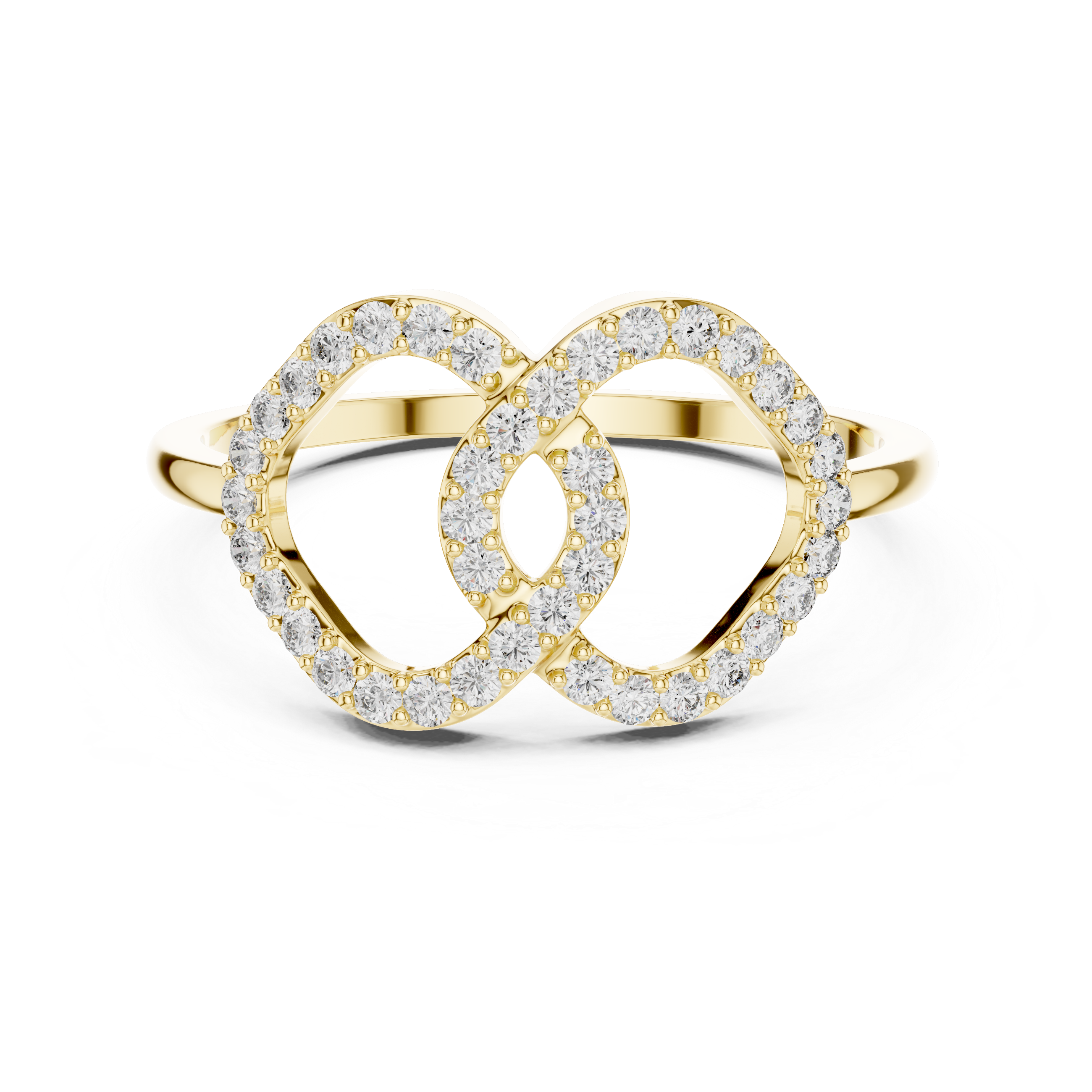Infinity Loop Diamond Ring – Interlocking Openwork Pavé Diamond Statement Ring