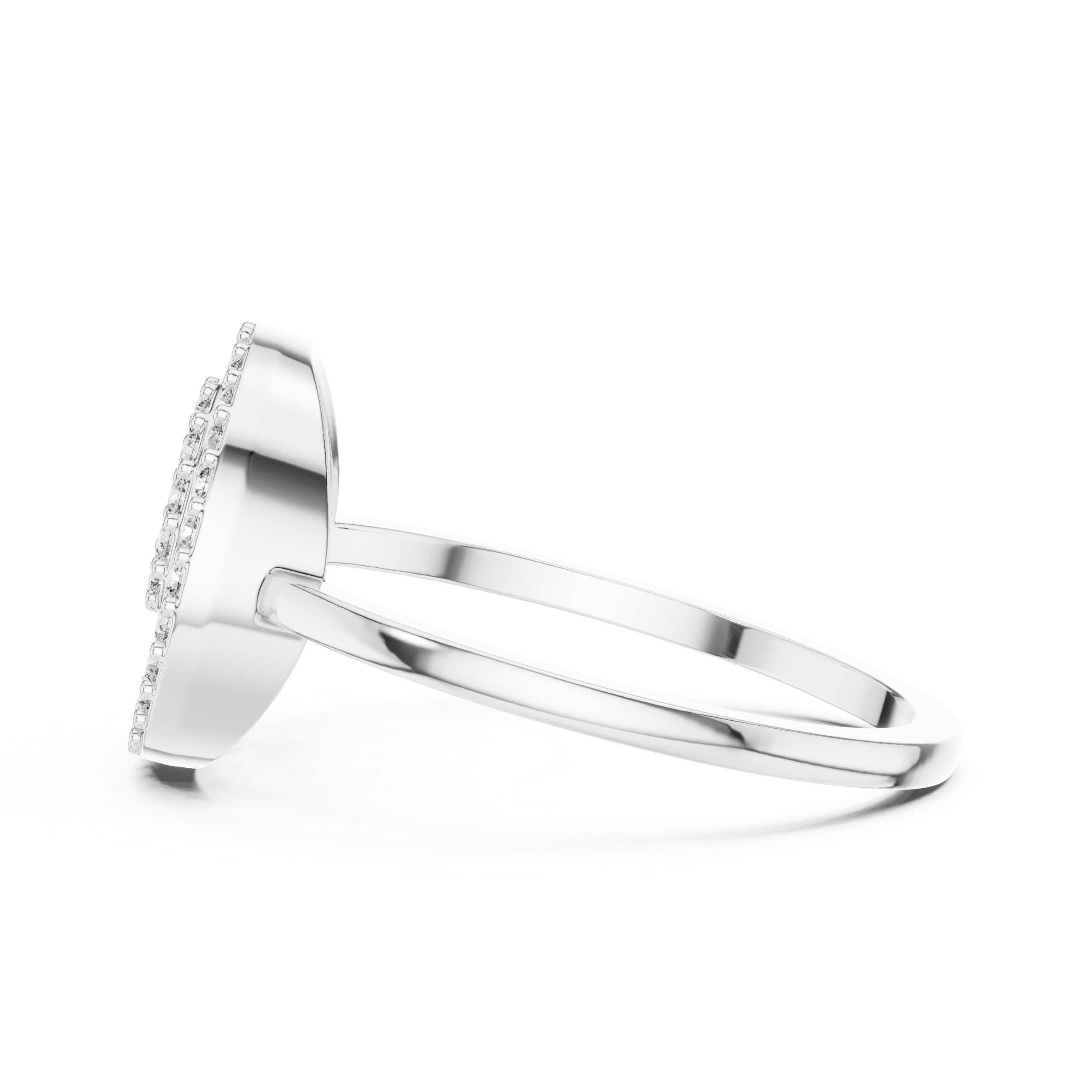 Double Circle Diamond Ring – Concentric Halo Pavé Diamond Statement Ring