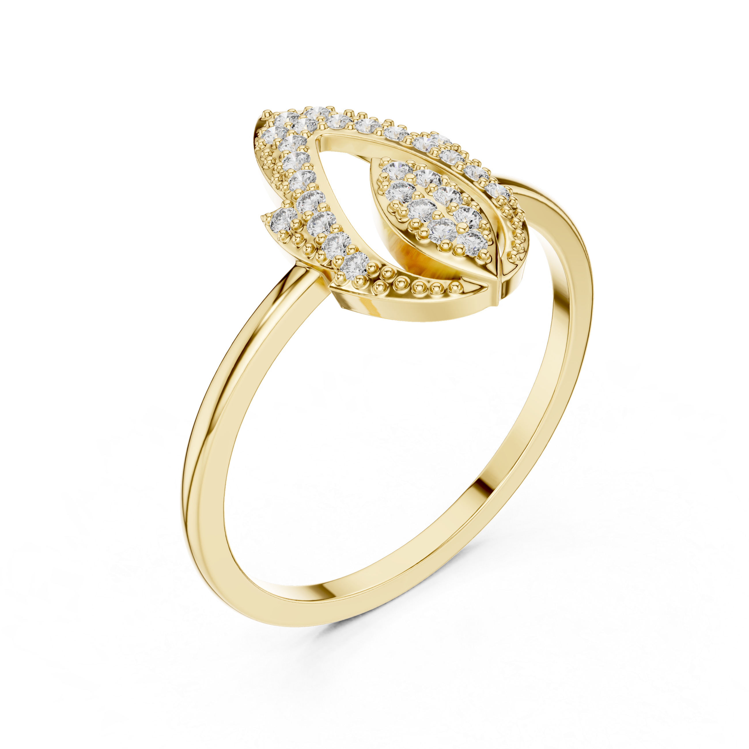 Marquise Openwork Diamond Ring – Double Marquise Pavé Statement Ring