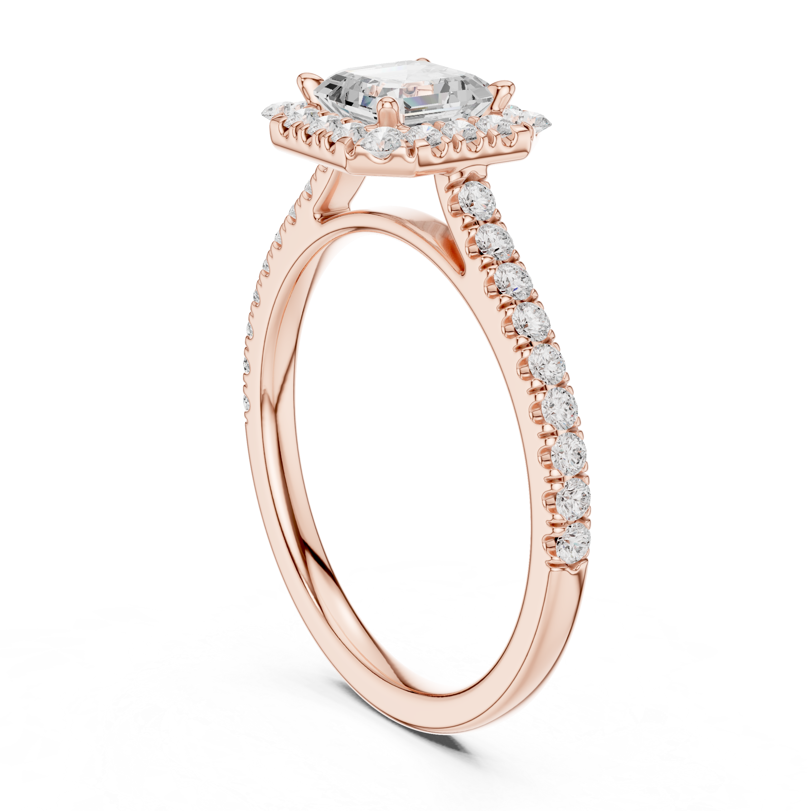 Princess Cut Halo Pavé Engagement Ring
