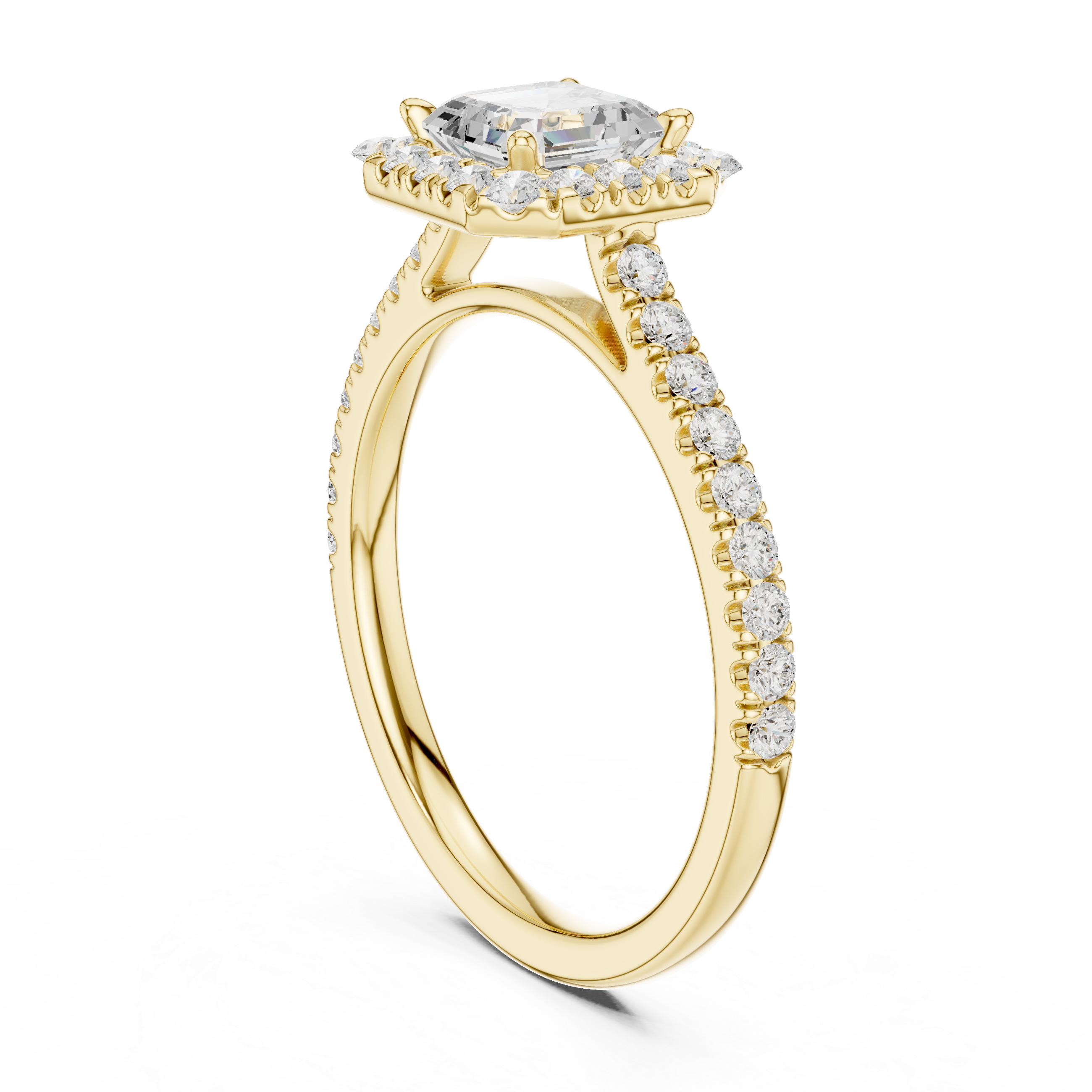 Princess Cut Halo Pavé Engagement Ring