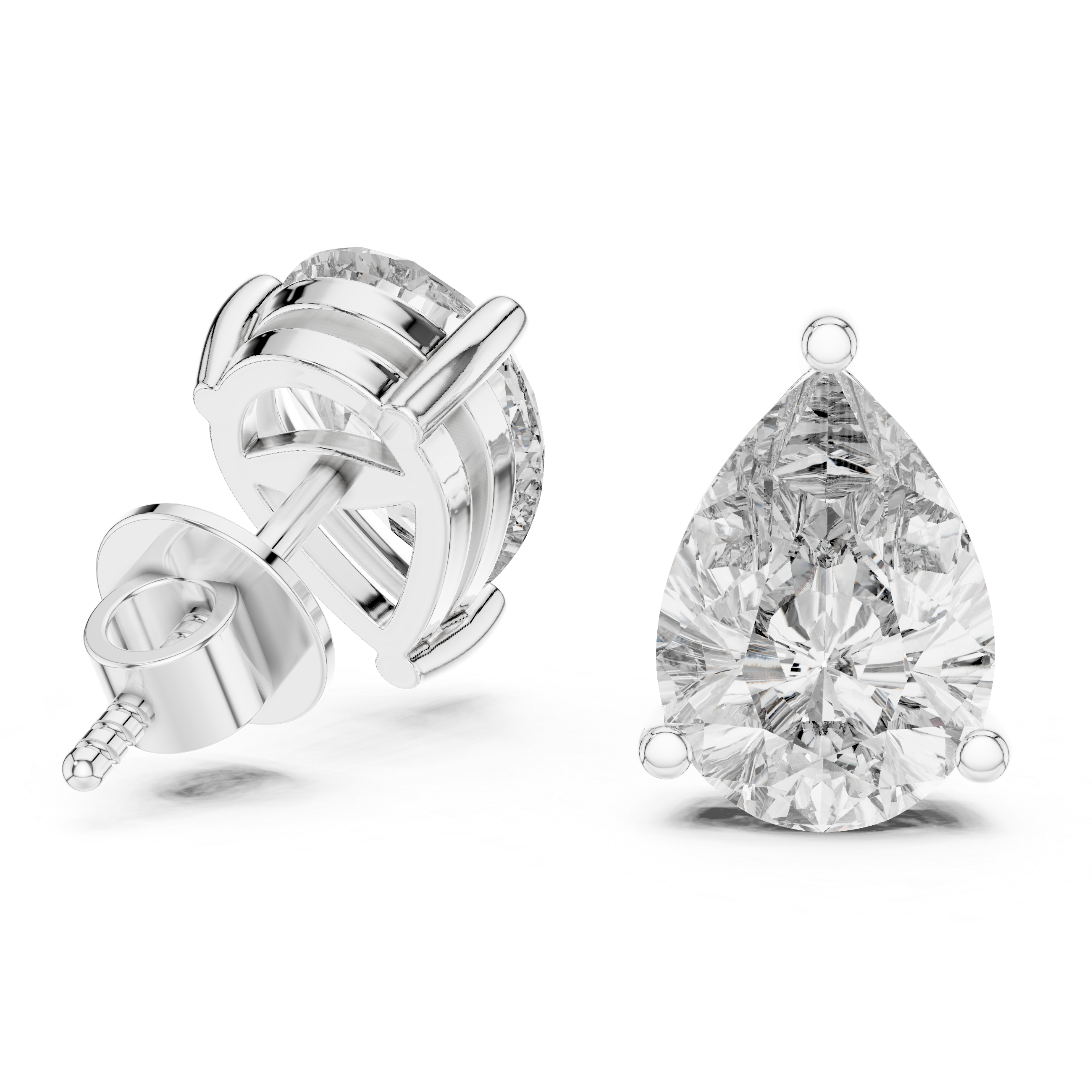 Pear Cut Solitaire Stud Earrings – Elegant & Timeless Brilliance