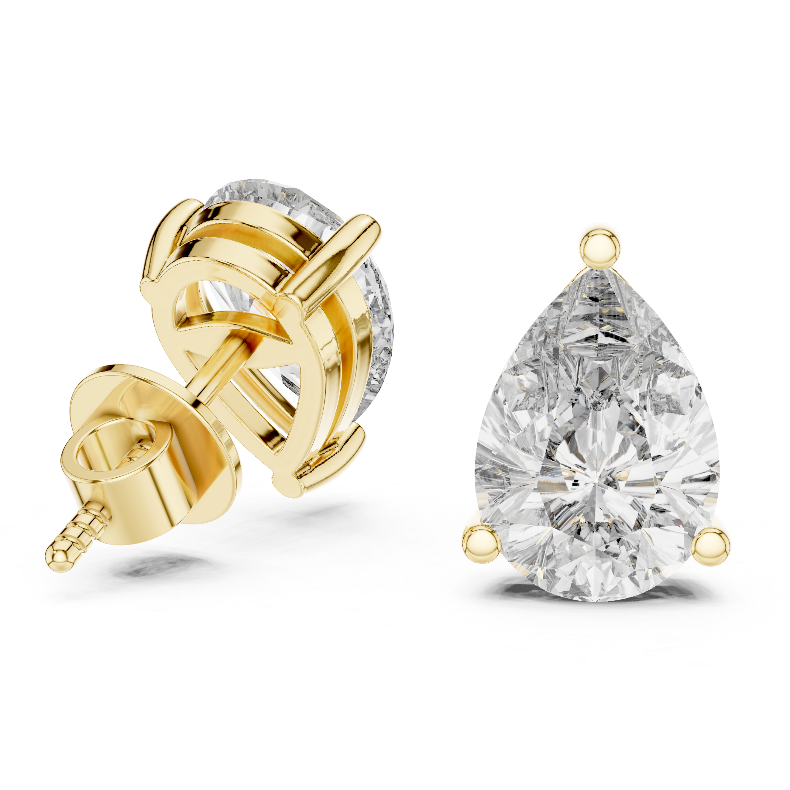 Pear Cut Solitaire Stud Earrings – Elegant & Timeless Brilliance