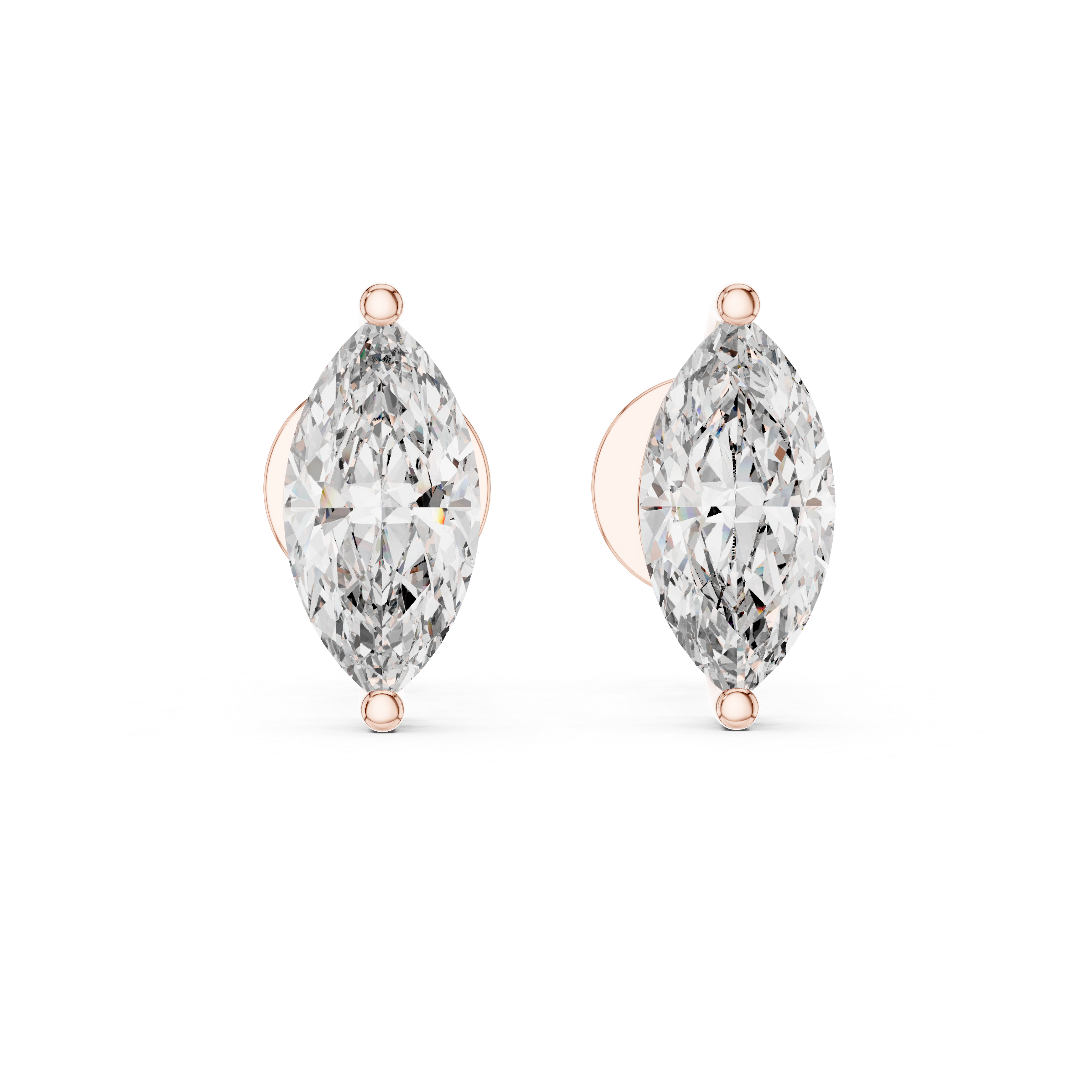 Marquise Cut Solitaire Stud Earrings – Elegant & Timeless Design