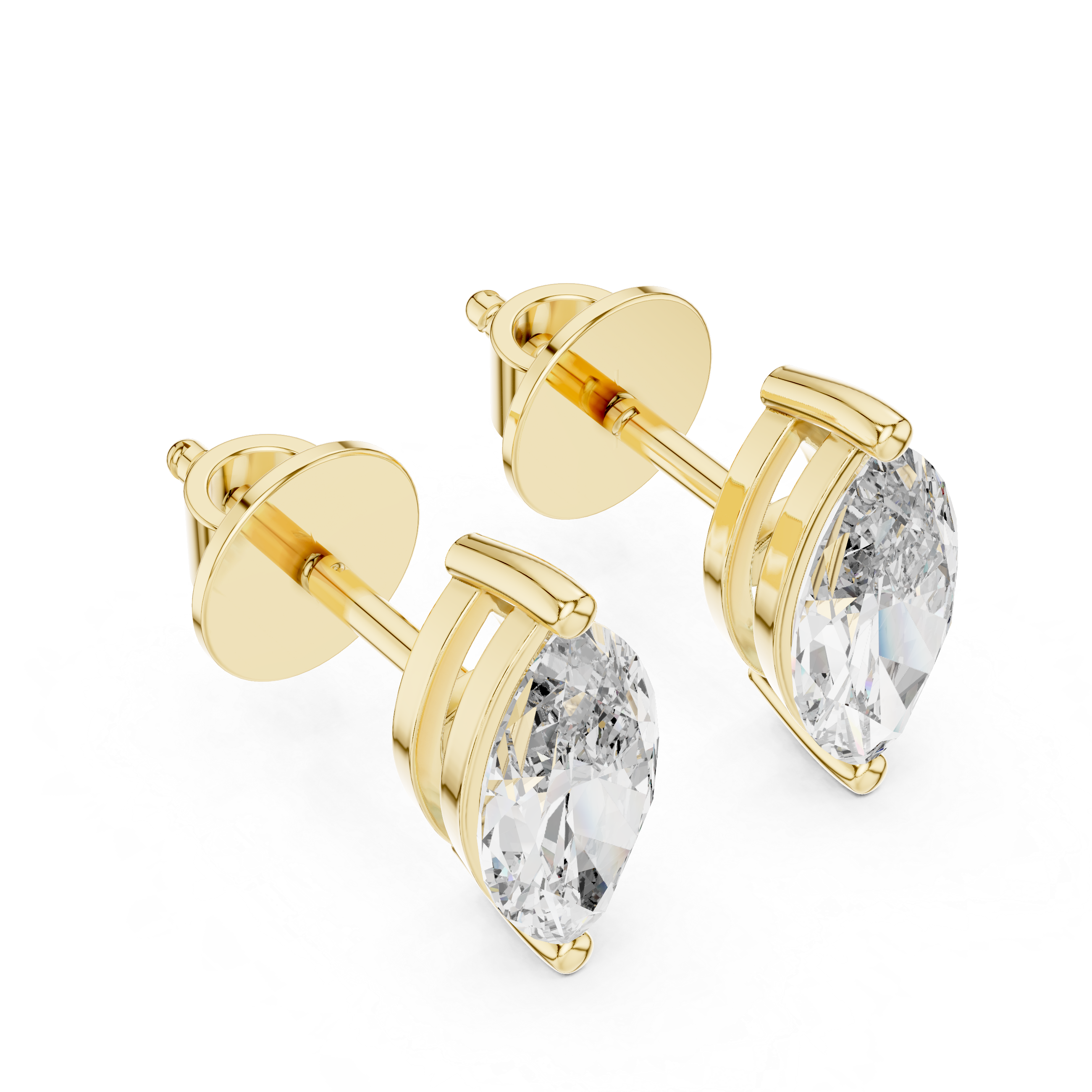 Marquise Cut Solitaire Stud Earrings – Elegant & Timeless Design