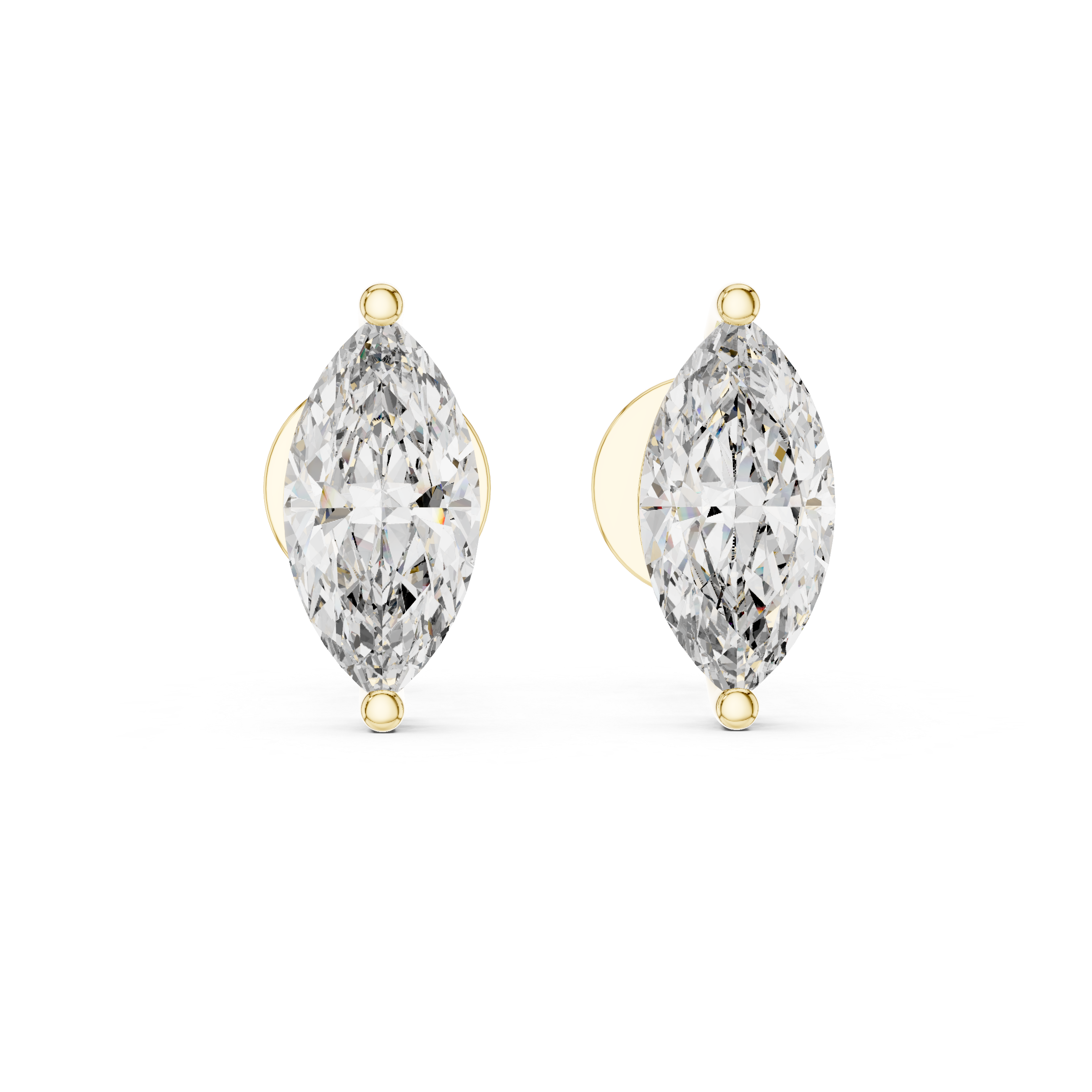 Marquise Cut Solitaire Stud Earrings – Elegant & Timeless Design