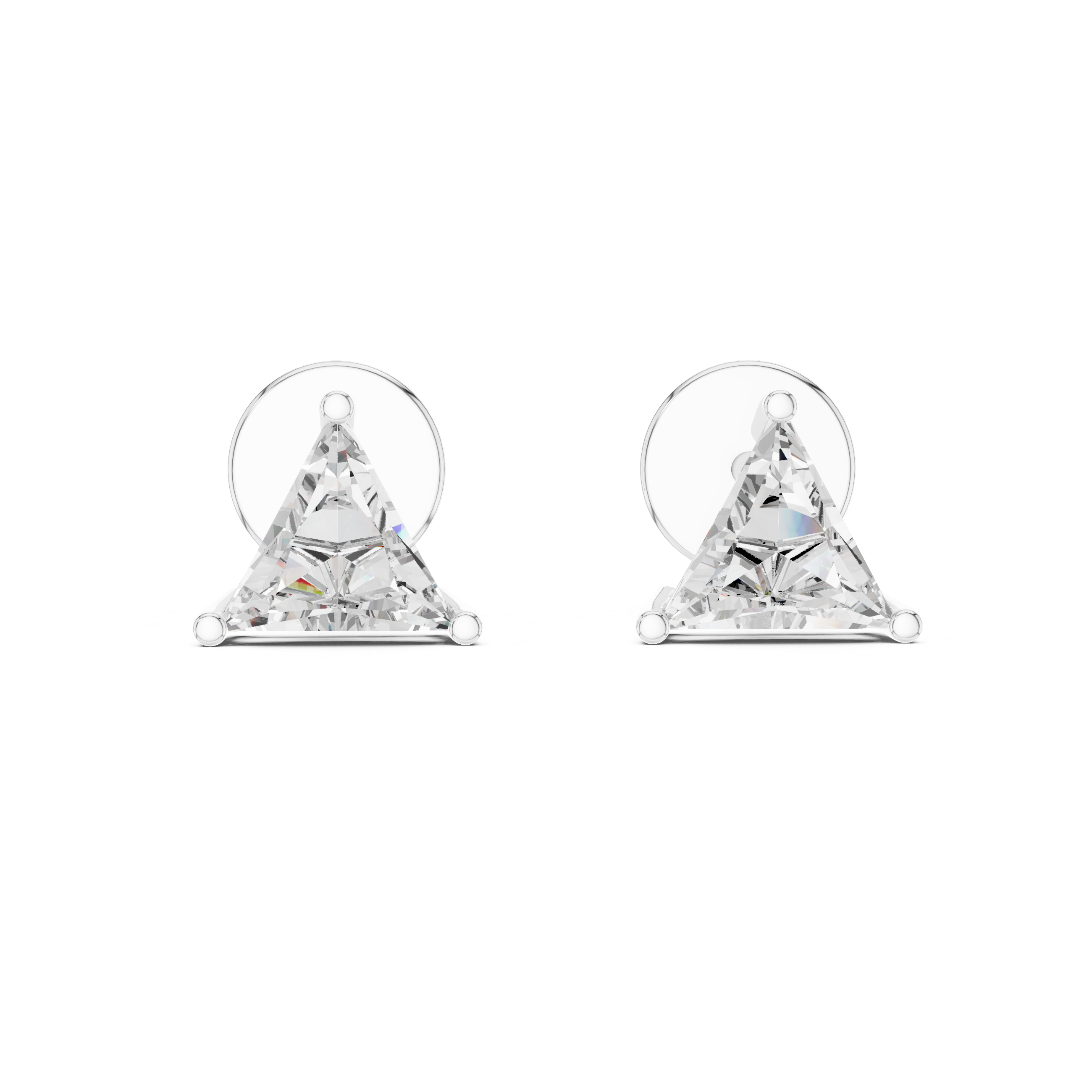 Triangle Cut Solitaire Stud Earrings – Modern & Minimal Geometric Design