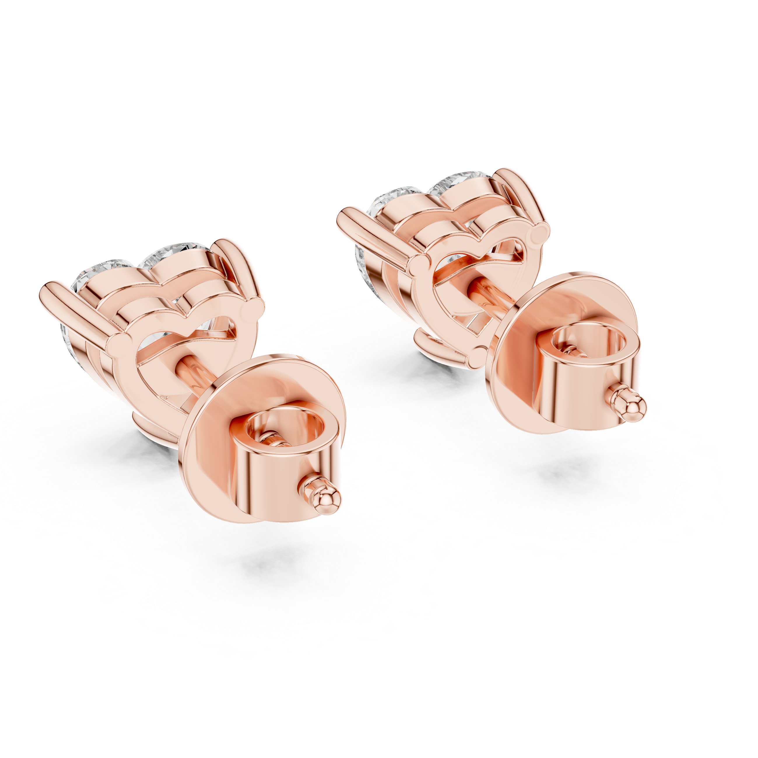 Heart Cut Solitaire Stud Earrings – Romantic & Minimal Design