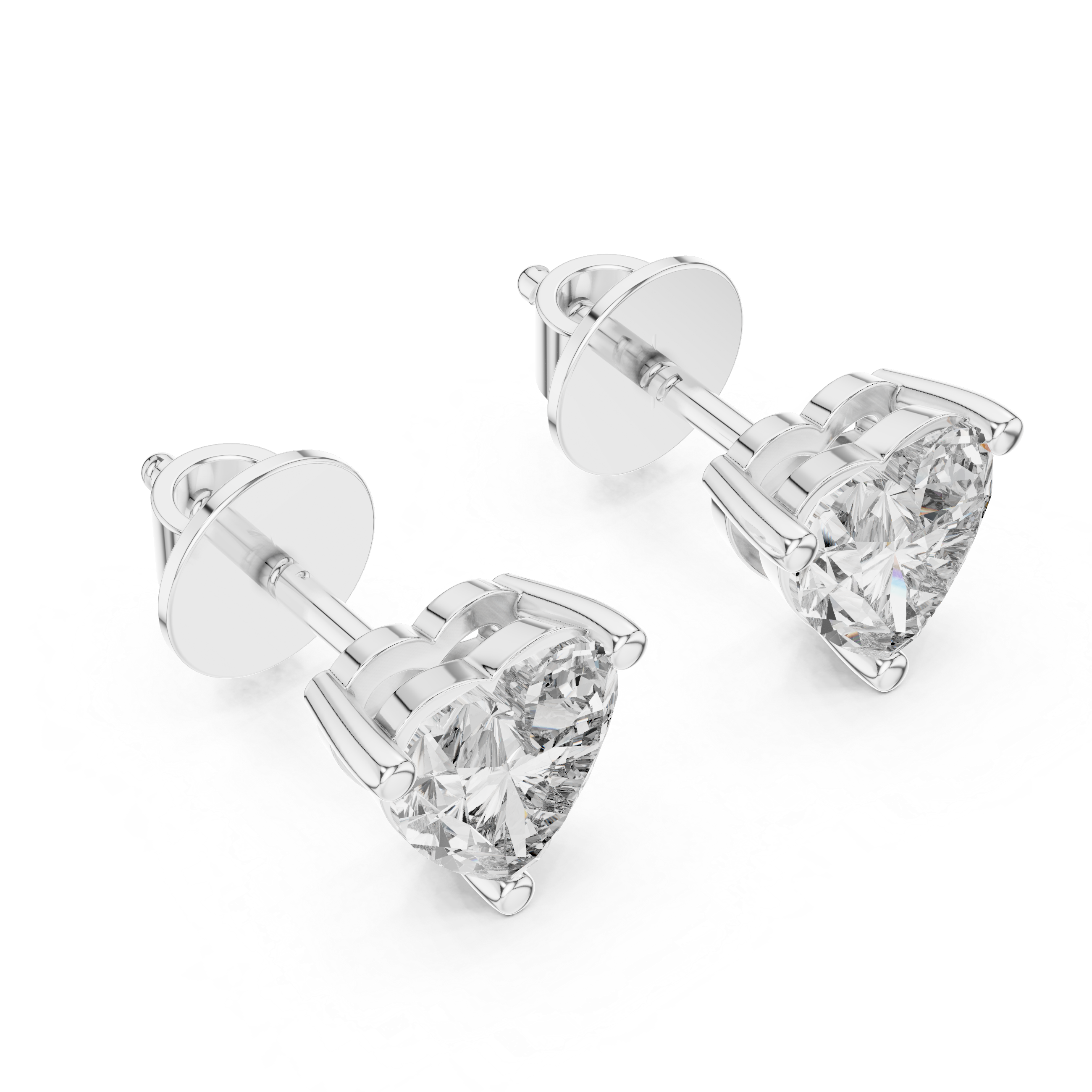 Heart Cut Solitaire Stud Earrings – Romantic & Minimal Design