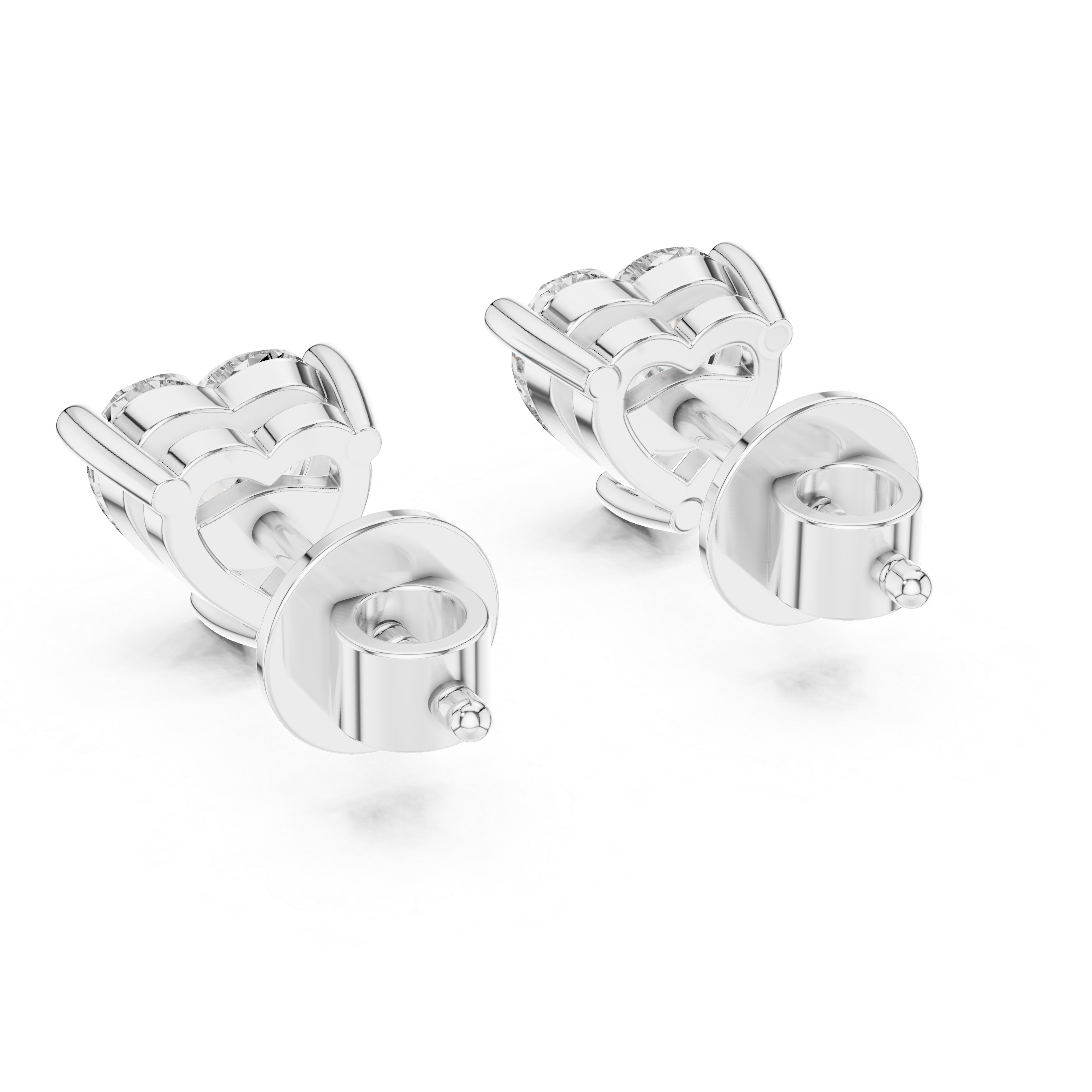 Heart Cut Solitaire Stud Earrings – Romantic & Minimal Design
