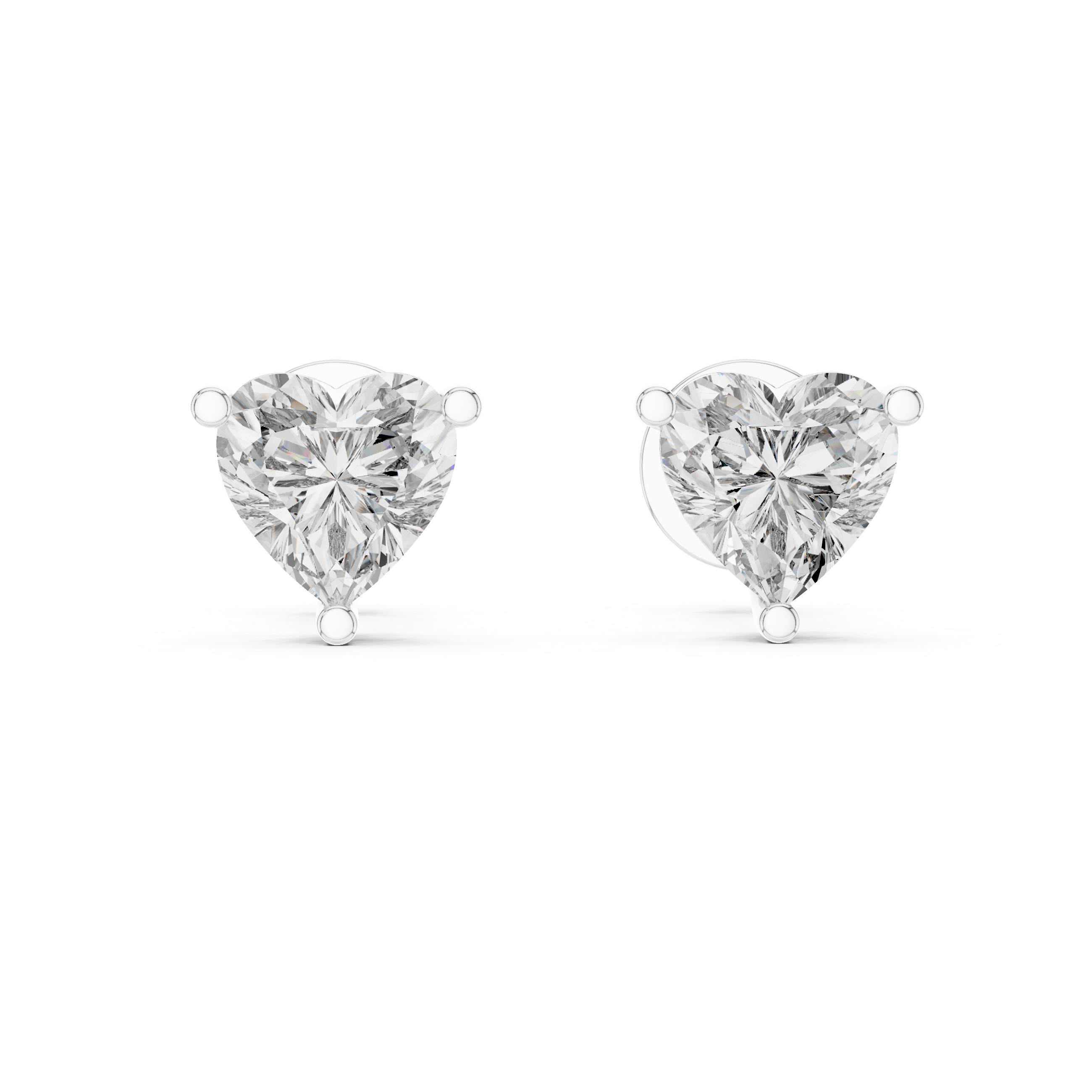 Heart Cut Solitaire Stud Earrings – Romantic & Minimal Design