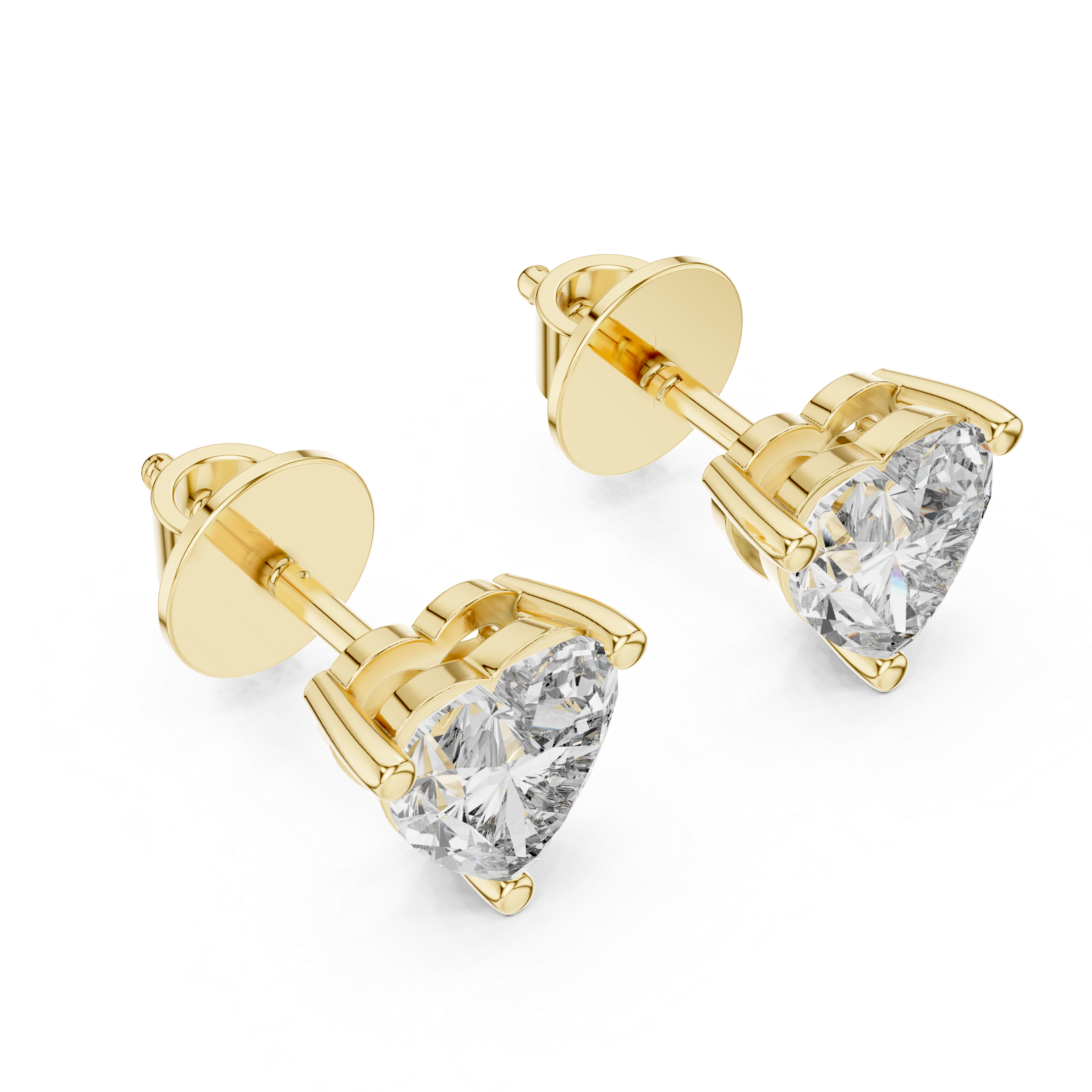 Heart Cut Solitaire Stud Earrings – Romantic & Minimal Design