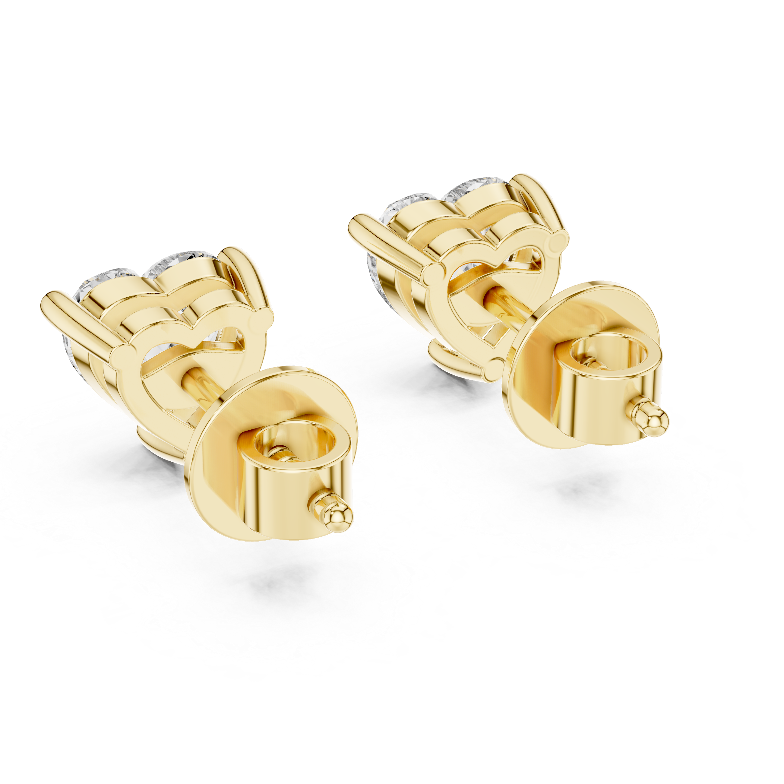 Heart Cut Solitaire Stud Earrings – Romantic & Minimal Design