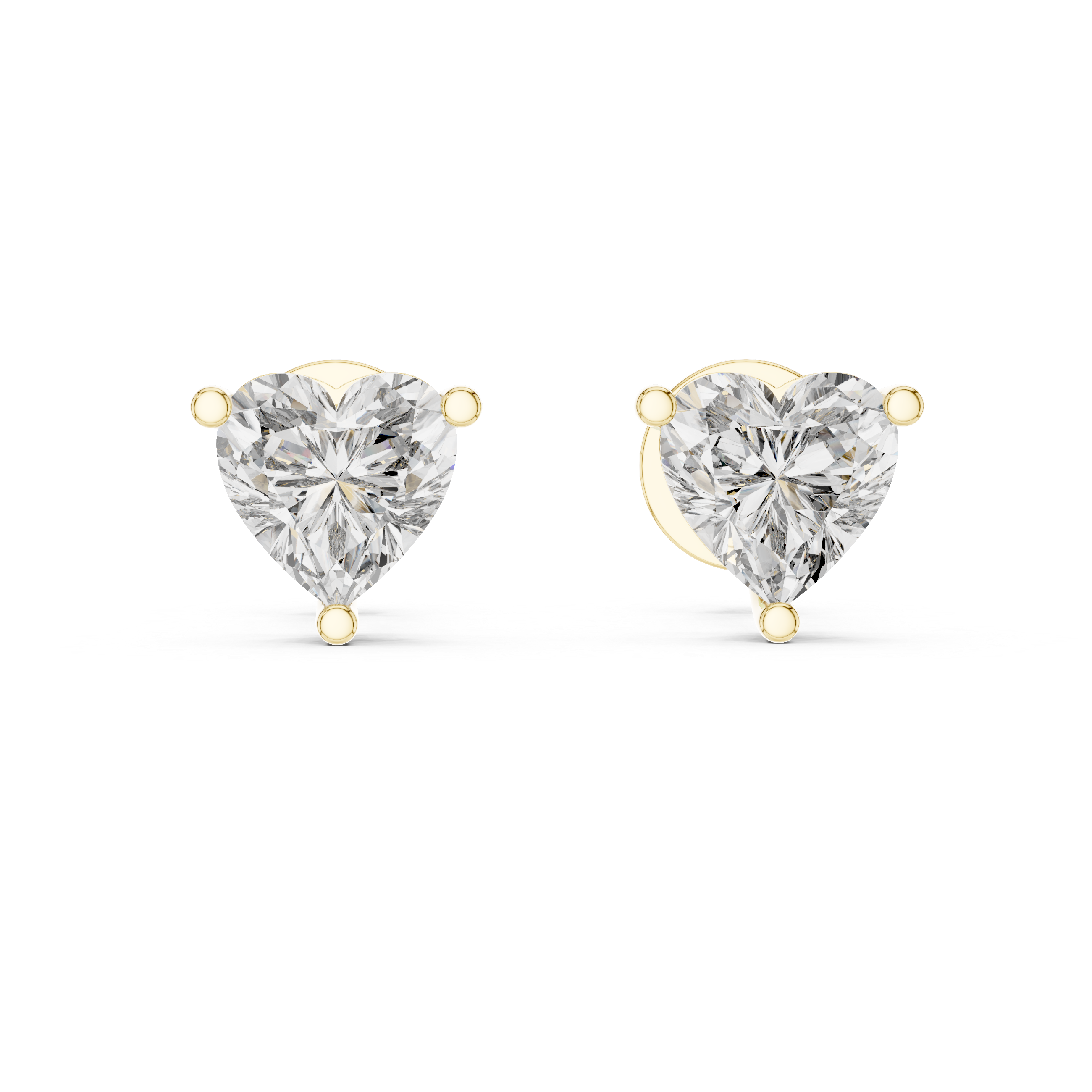 Heart Cut Solitaire Stud Earrings – Romantic & Minimal Design