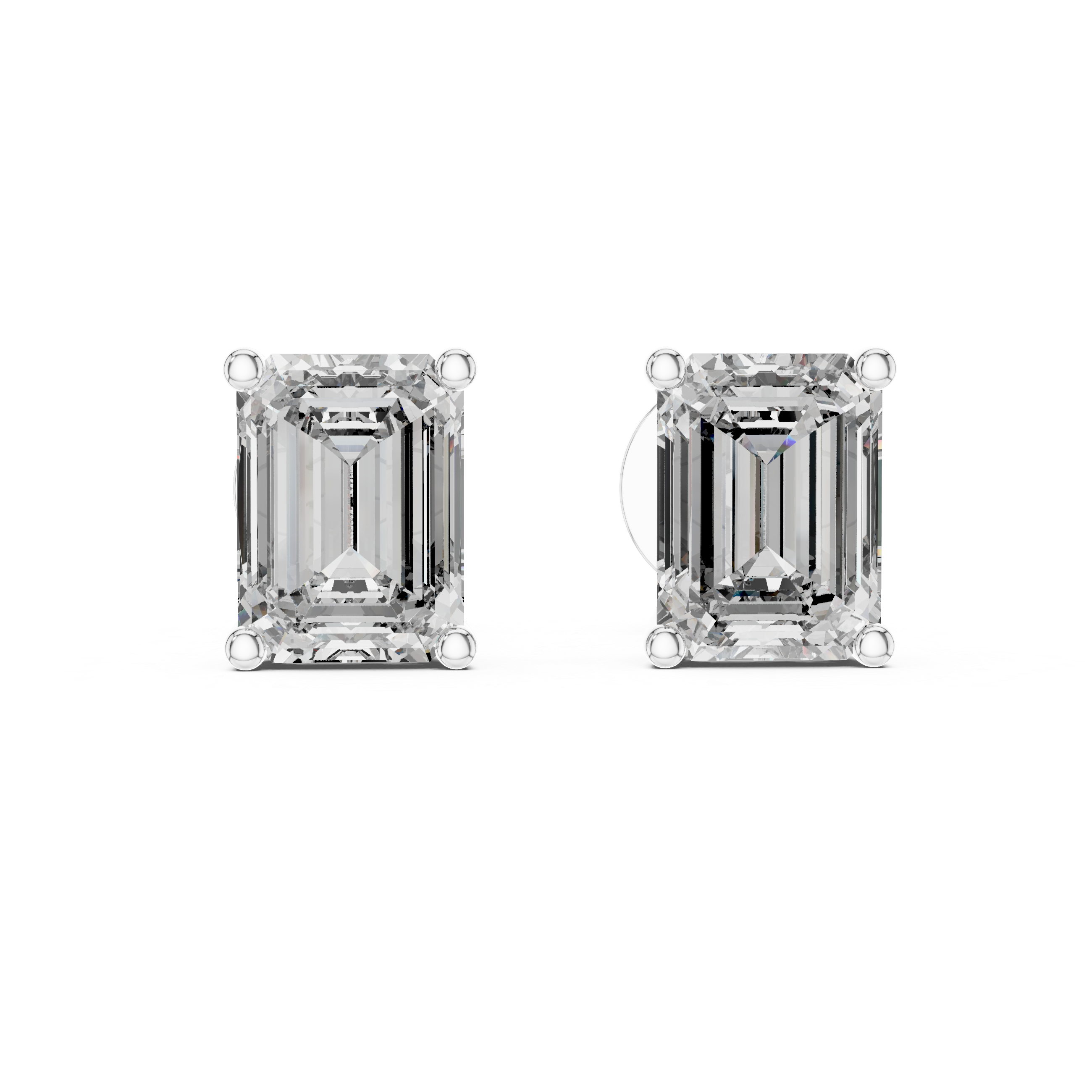 Emerald Cut Solitaire Stud Earrings – Minimal & Timeless Elegance