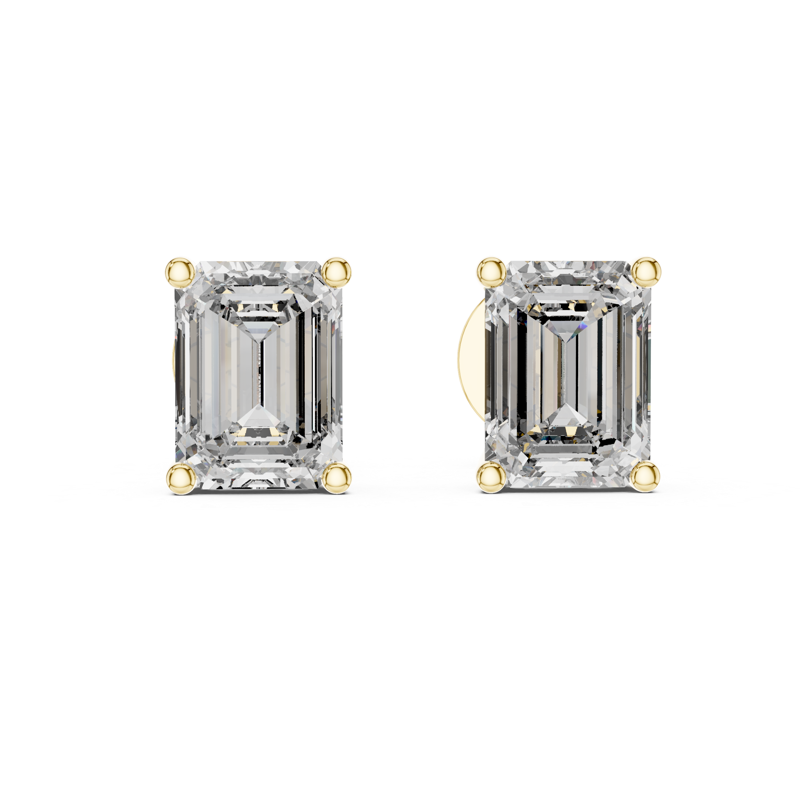 Emerald Cut Solitaire Stud Earrings – Minimal & Timeless Elegance