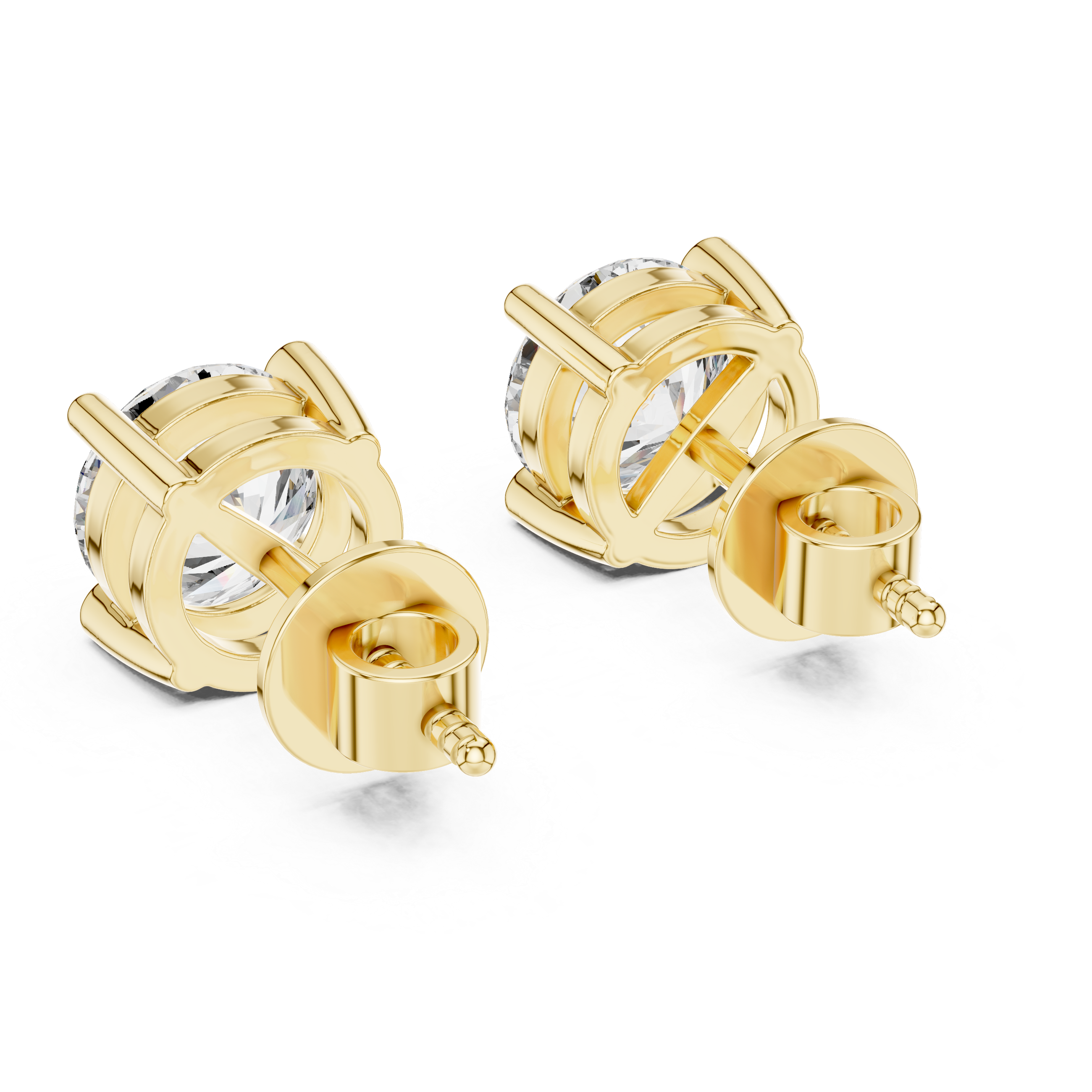 Classic Round Solitaire Stud Earrings