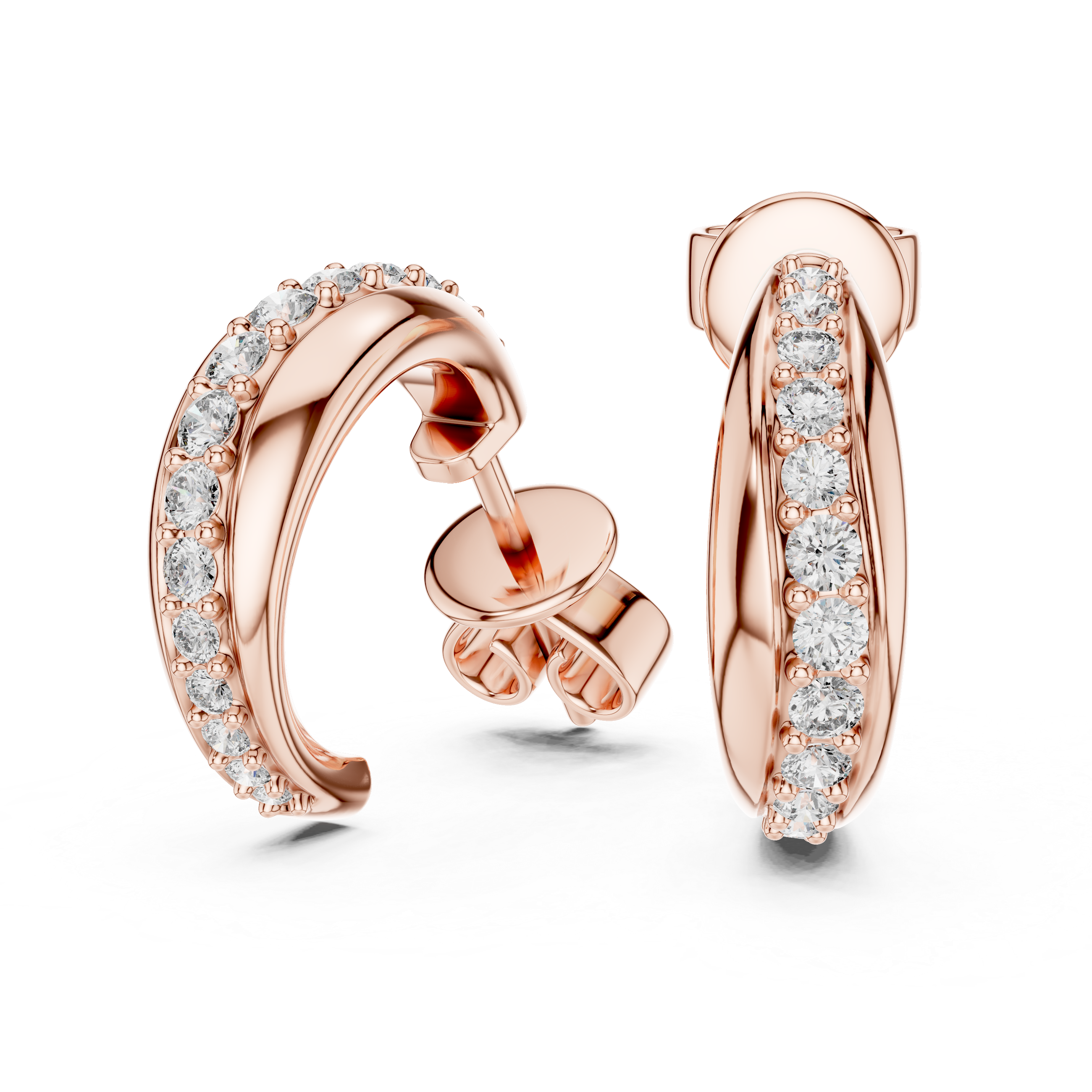 Graduated Diamond Hoop Earrings